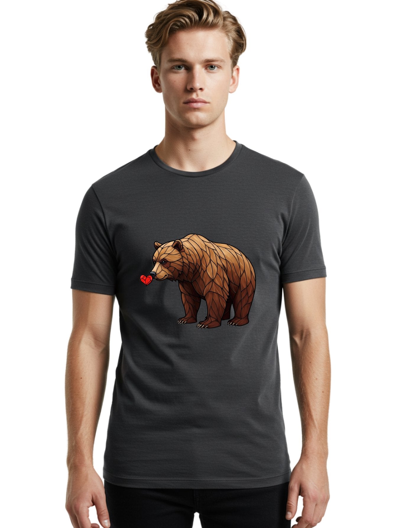Brown-Bear-With-Heart Men'S Graphic Tee, 100% Cotton, Comfortable Casual Summer Wear, Machine Washable, Vintage Camera, Old Camera, Antique Camera, Black Camera, Classic Photography, Photography Equipment, Nostalgic Device, Film Camera, Bae929 28