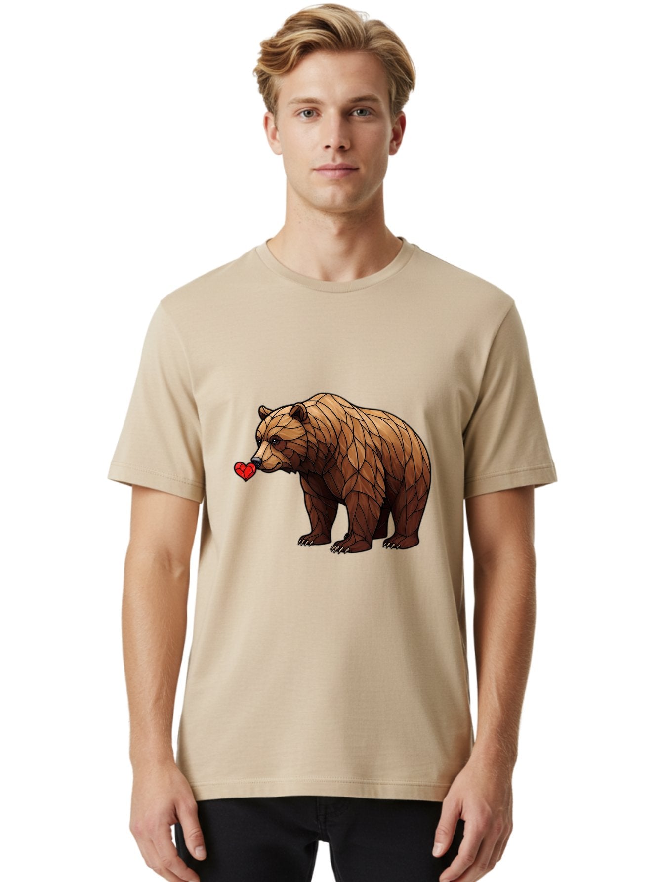 Brown-Bear-With-Heart Men'S Graphic Tee, 100% Cotton, Comfortable Casual Summer Wear, Machine Washable, Vintage Camera, Old Camera, Antique Camera, Black Camera, Classic Photography, Photography Equipment, Nostalgic Device, Film Camera, Bae929 23