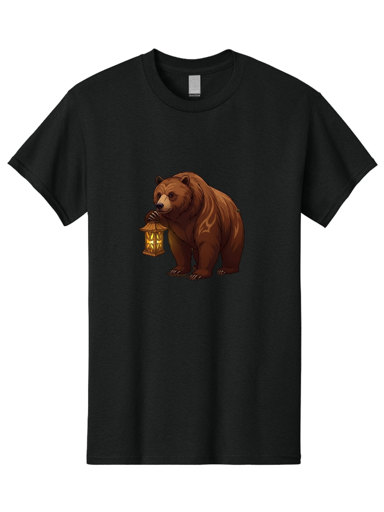 Brown-Bear-With-Lantern Men'S Graphic Tee, 100% Cotton, Comfortable Casual Summer Wear, Machine Washable, Vintage Camera, Old Camera, Antique Camera, Black Camera, Classic Photography, Photography Equipment, Nostalgic Device, Film Camera, Bae930 13