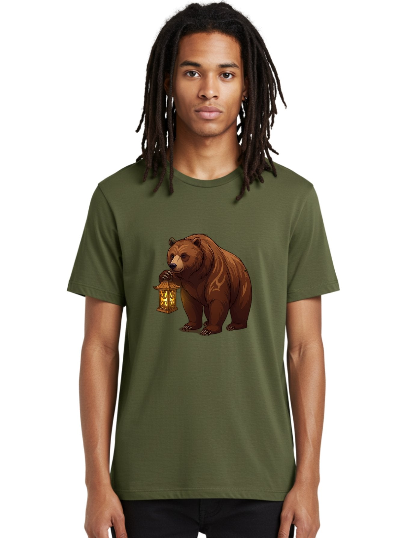 Brown-Bear-With-Lantern Men'S Graphic Tee, 100% Cotton, Comfortable Casual Summer Wear, Machine Washable, Vintage Camera, Old Camera, Antique Camera, Black Camera, Classic Photography, Photography Equipment, Nostalgic Device, Film Camera, Bae930 24