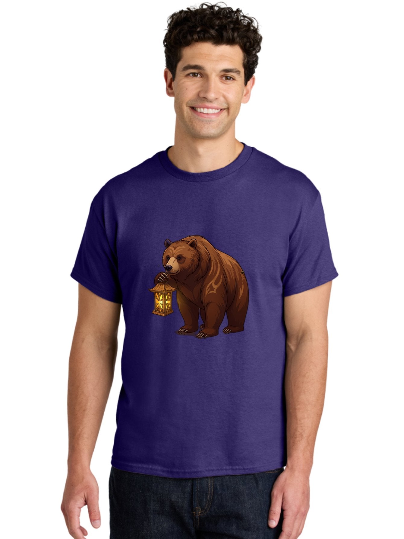 Brown-Bear-With-Lantern Men'S Graphic Tee, 100% Cotton, Comfortable Casual Summer Wear, Machine Washable, Vintage Camera, Old Camera, Antique Camera, Black Camera, Classic Photography, Photography Equipment, Nostalgic Device, Film Camera, Bae930 25