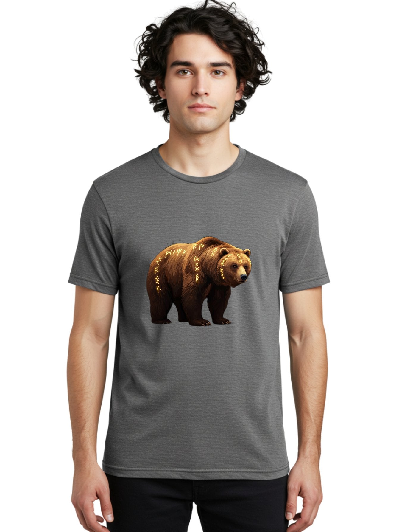 Brown-Bear-With-Runic-Symbols Men'S Graphic Tee, 100% Cotton, Comfortable Casual Summer Wear, Machine Washable, Vintage Camera, Old Camera, Antique Camera, Black Camera, Classic Photography, Photography Equipment, Nostalgic Device, Bae931 23