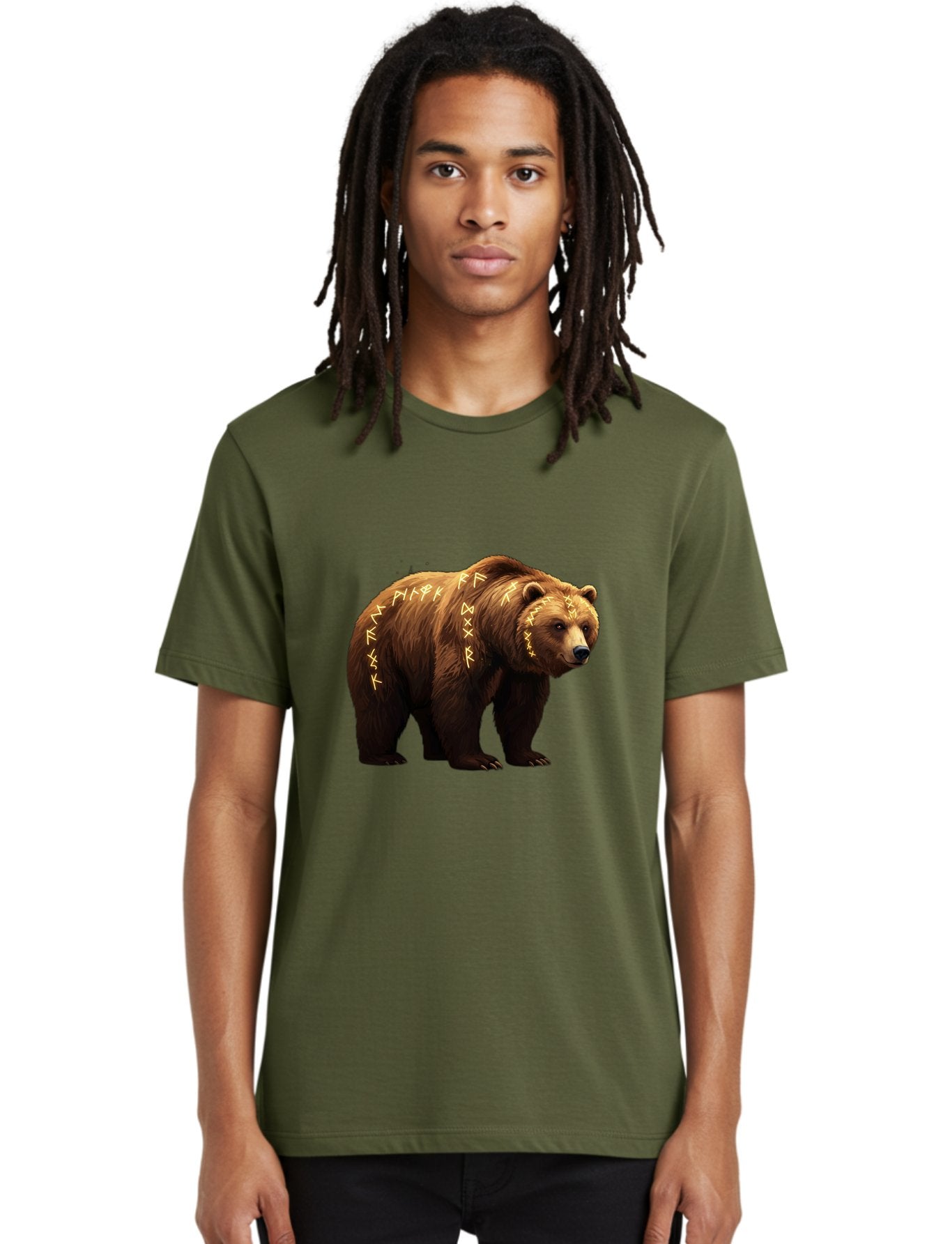Brown-Bear-With-Runic-Symbols Men'S Graphic Tee, 100% Cotton, Comfortable Casual Summer Wear, Machine Washable, Vintage Camera, Old Camera, Antique Camera, Black Camera, Classic Photography, Photography Equipment, Nostalgic Device, Bae931 21
