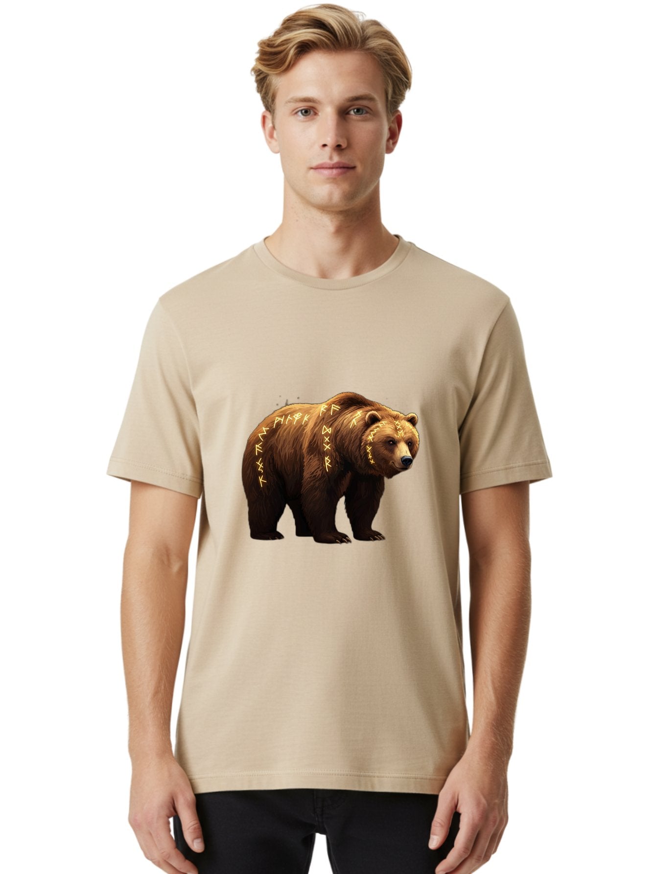 Brown-Bear-With-Runic-Symbols Men'S Graphic Tee, 100% Cotton, Comfortable Casual Summer Wear, Machine Washable, Vintage Camera, Old Camera, Antique Camera, Black Camera, Classic Photography, Photography Equipment, Nostalgic Device, Bae931 29