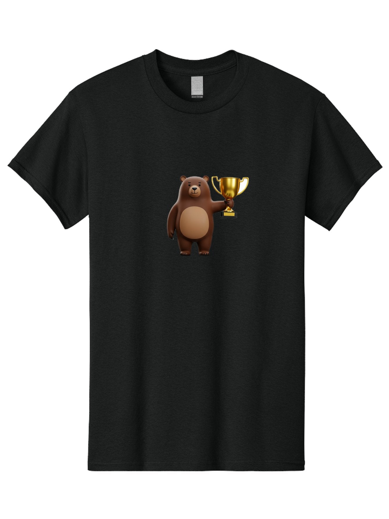 Brown-Bear-With-Trophy Men'S Graphic Tee, 100% Cotton, Comfortable Casual Summer Wear, Machine Washable, Vintage Camera, Old Camera, Antique Camera, Black Camera, Classic Photography, Photography Equipment, Nostalgic Device, Film Camera, Bae932 11