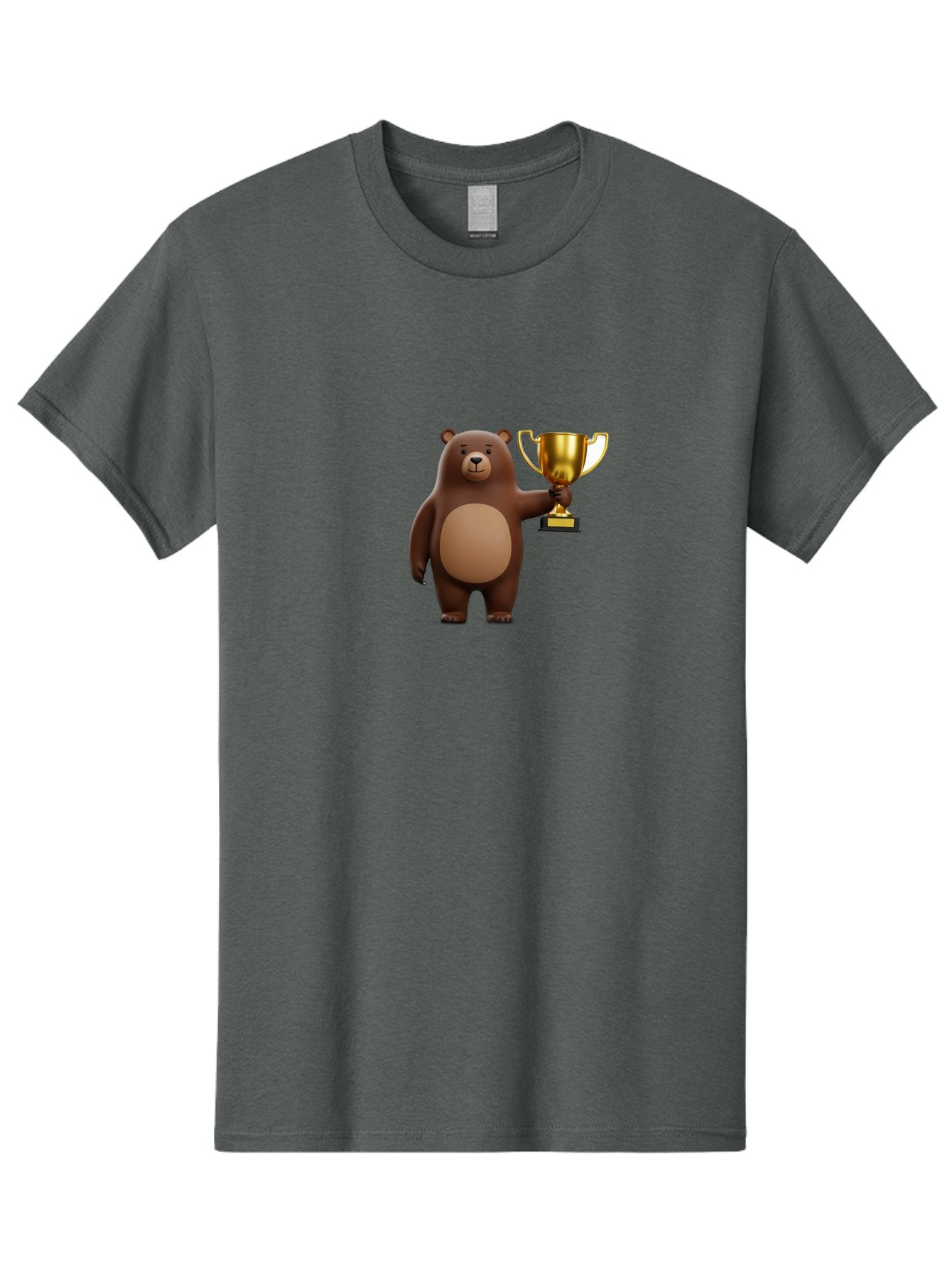 Brown-Bear-With-Trophy Men'S Graphic Tee, 100% Cotton, Comfortable Casual Summer Wear, Machine Washable, Vintage Camera, Old Camera, Antique Camera, Black Camera, Classic Photography, Photography Equipment, Nostalgic Device, Film Camera, Bae932 8