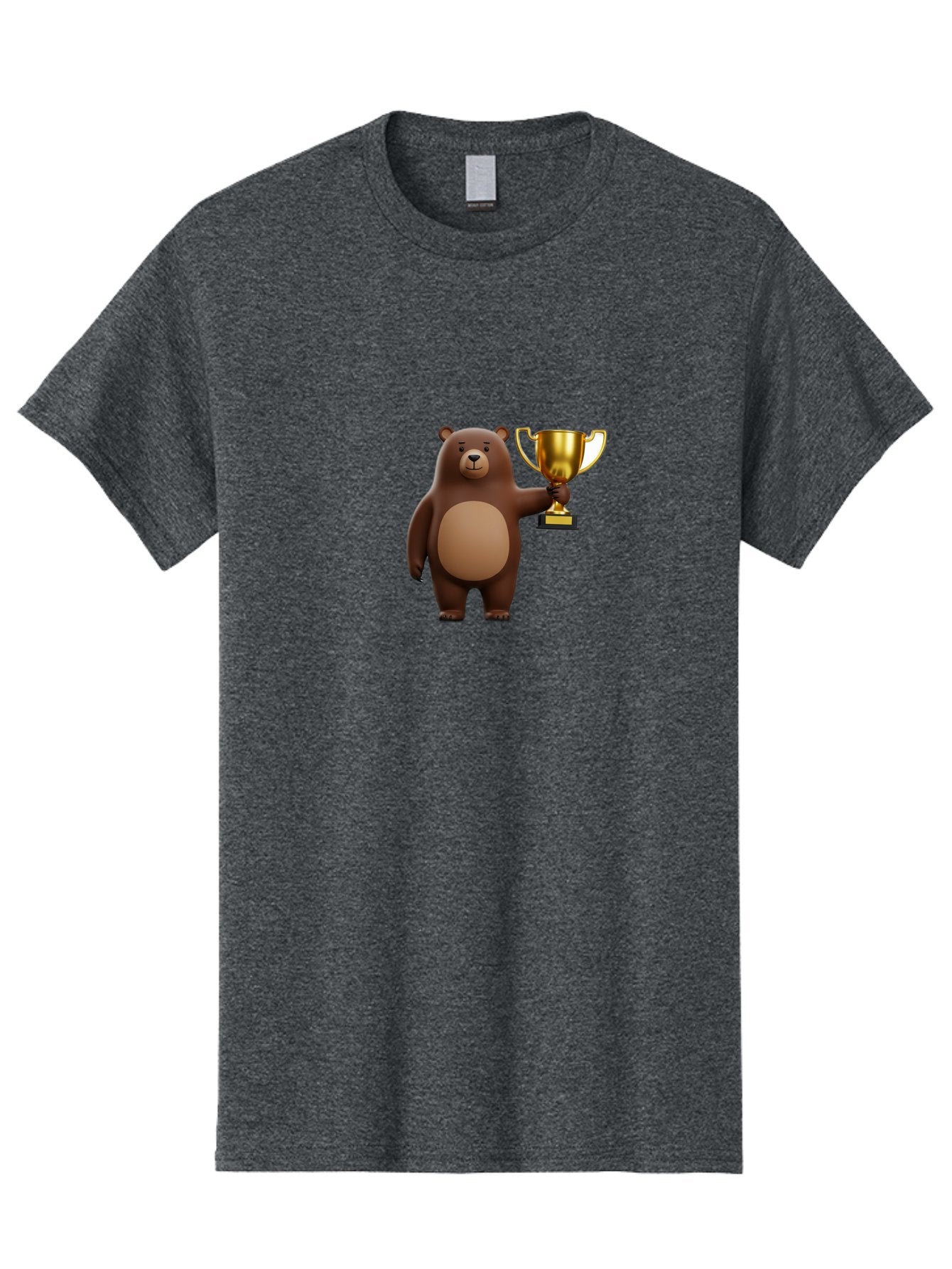 Brown-Bear-With-Trophy Men'S Graphic Tee, 100% Cotton, Comfortable Casual Summer Wear, Machine Washable, Vintage Camera, Old Camera, Antique Camera, Black Camera, Classic Photography, Photography Equipment, Nostalgic Device, Film Camera, Bae932 5