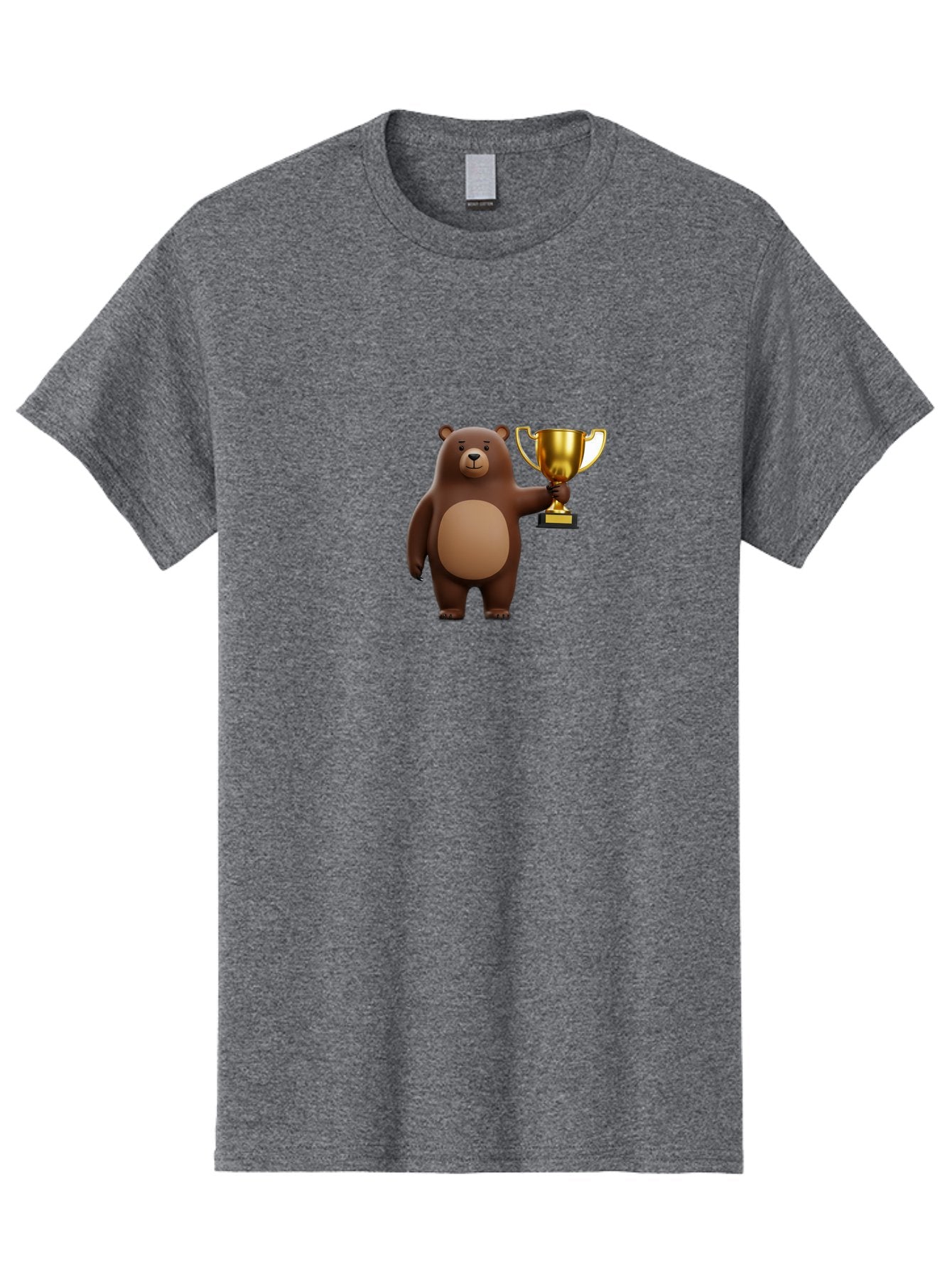 Brown-Bear-With-Trophy Men'S Graphic Tee, 100% Cotton, Comfortable Casual Summer Wear, Machine Washable, Vintage Camera, Old Camera, Antique Camera, Black Camera, Classic Photography, Photography Equipment, Nostalgic Device, Film Camera, Bae932