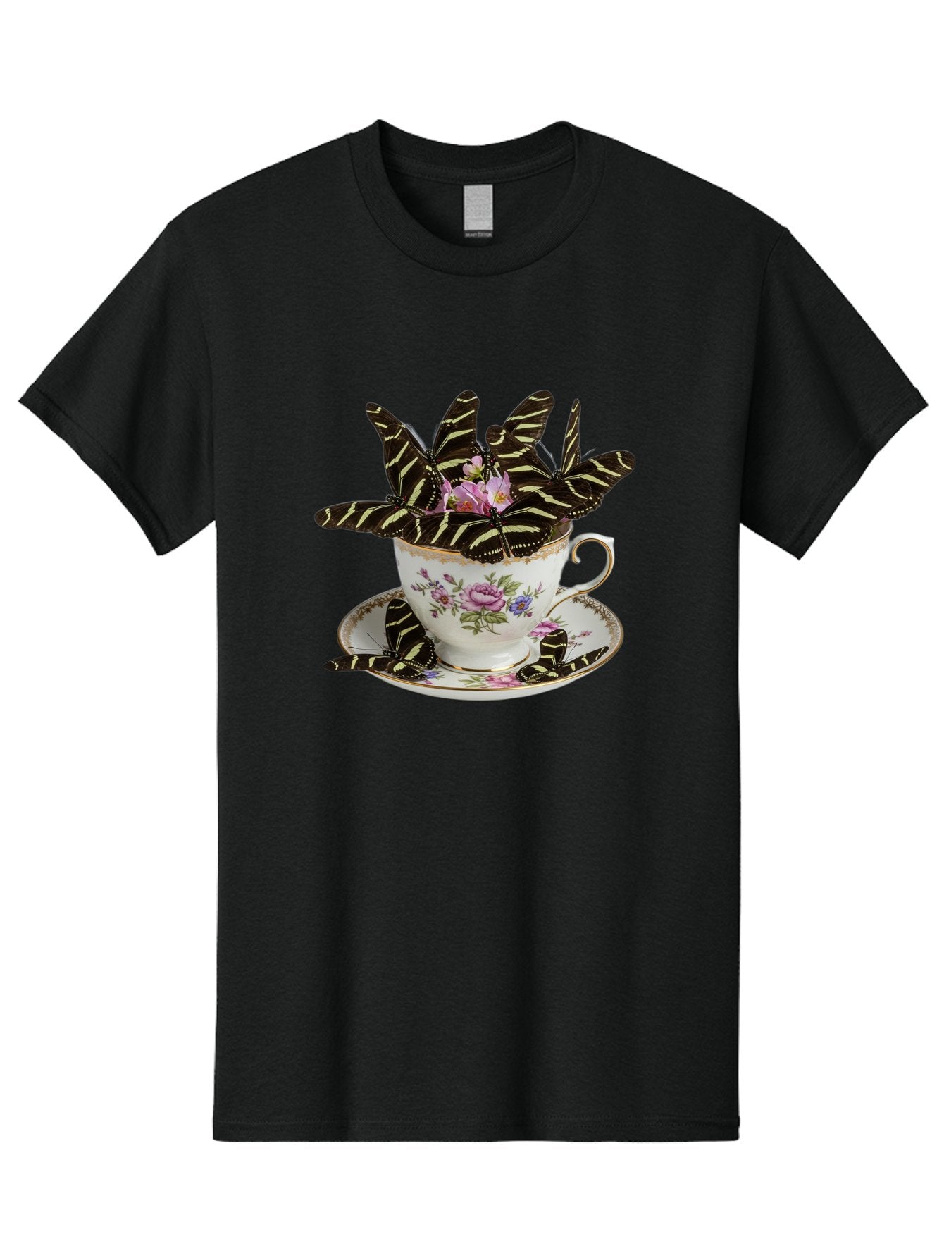 Butterflies-In-Tea-Cup Men'S Graphic Tee, 100% Cotton, Comfortable Casual Summer Wear, Machine Washable, Vintage Camera, Old Camera, Antique Camera, Black Camera, Classic Photography, Photography Equipment, Nostalgic Device, Film Camera, Bae939 3