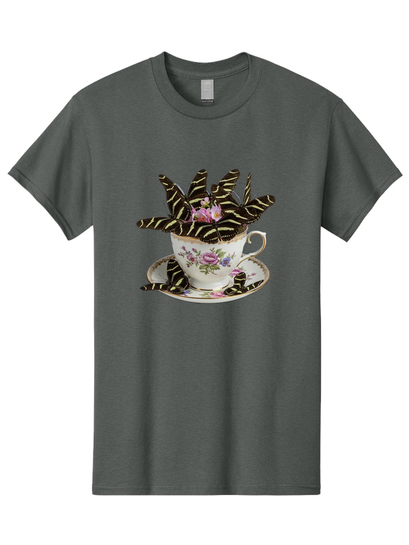 Butterflies-In-Tea-Cup Men'S Graphic Tee, 100% Cotton, Comfortable Casual Summer Wear, Machine Washable, Vintage Camera, Old Camera, Antique Camera, Black Camera, Classic Photography, Photography Equipment, Nostalgic Device, Film Camera, Bae939 7