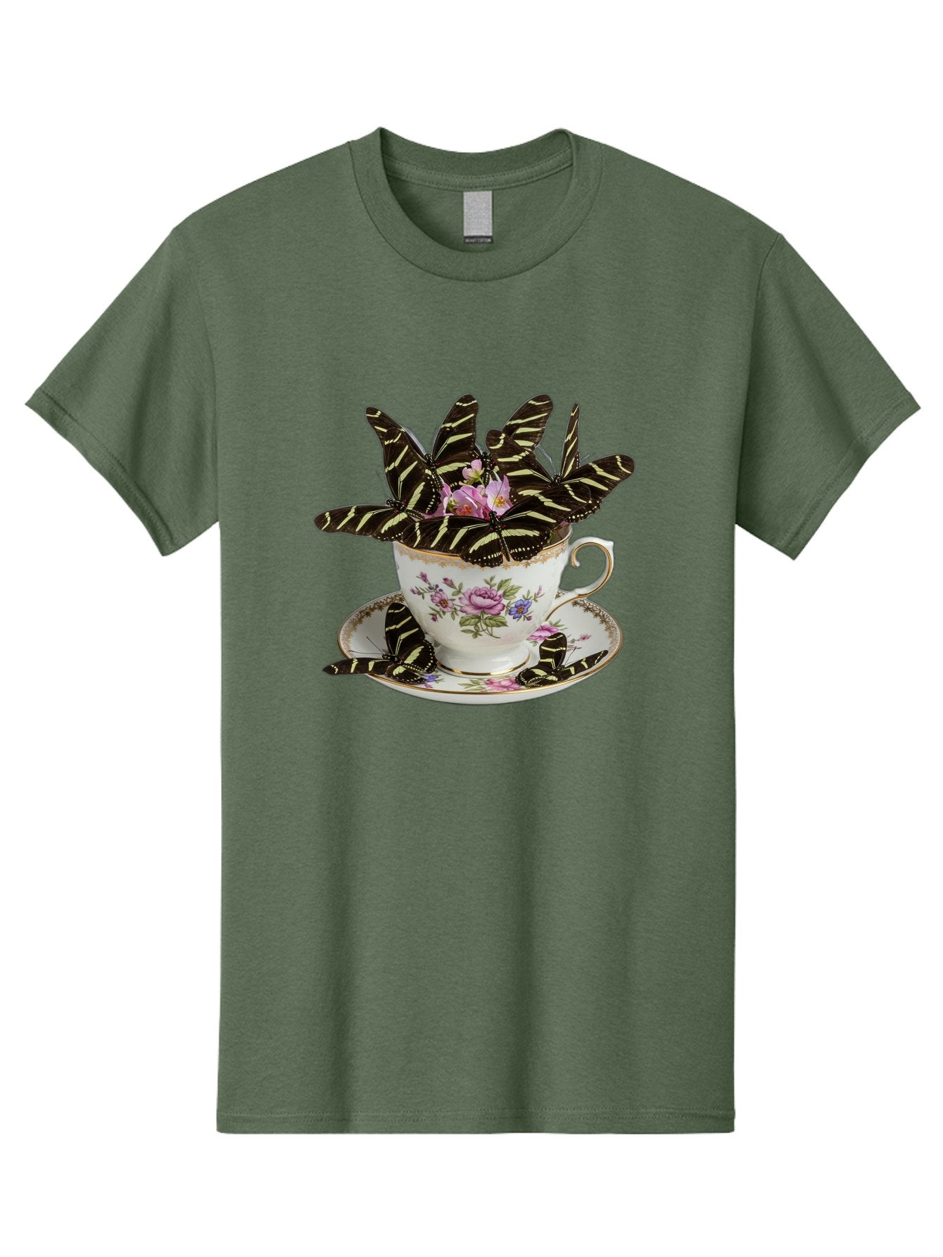Butterflies-In-Tea-Cup Men'S Graphic Tee, 100% Cotton, Comfortable Casual Summer Wear, Machine Washable, Vintage Camera, Old Camera, Antique Camera, Black Camera, Classic Photography, Photography Equipment, Nostalgic Device, Film Camera, Bae939
