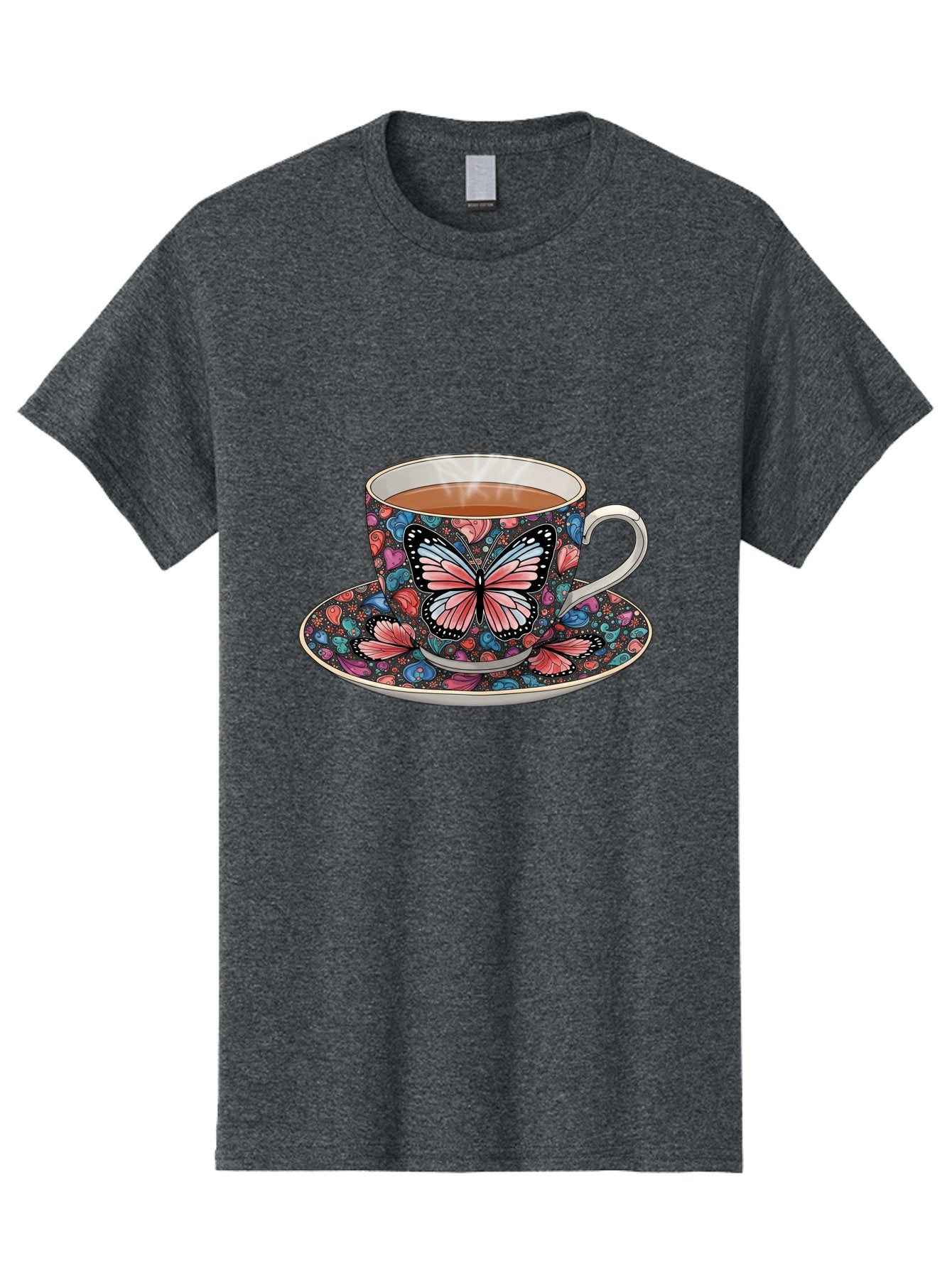 Butterfly-Tea-Cup-1 Men'S Graphic Tee, 100% Cotton, Comfortable Casual Summer Wear, Machine Washable, Vintage Camera, Old Camera, Antique Camera, Black Camera, Classic Photography, Photography Equipment, Nostalgic Device, Film Camera, Bae941 3