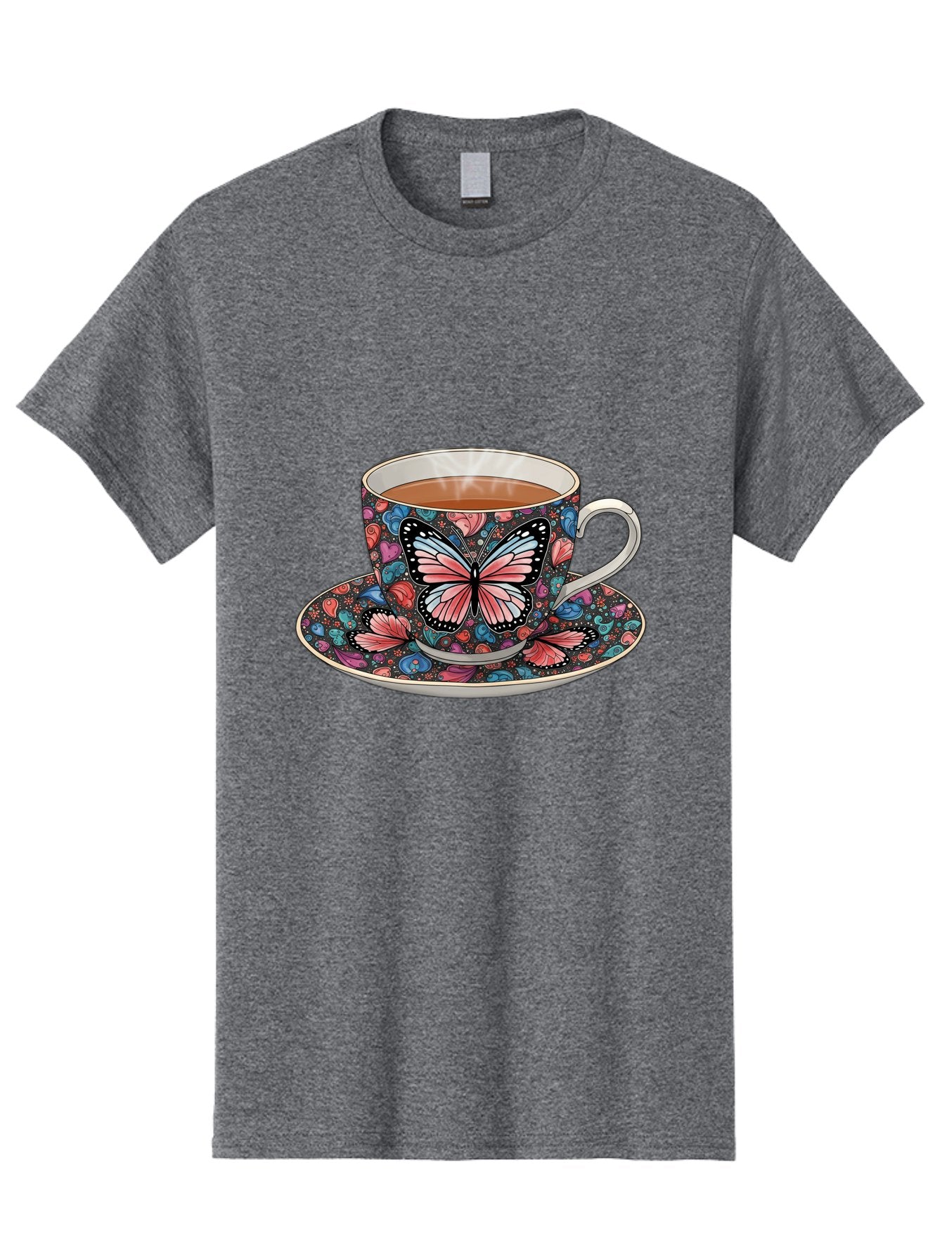 Butterfly-Tea-Cup-1 Men'S Graphic Tee, 100% Cotton, Comfortable Casual Summer Wear, Machine Washable, Vintage Camera, Old Camera, Antique Camera, Black Camera, Classic Photography, Photography Equipment, Nostalgic Device, Film Camera, Bae941 13