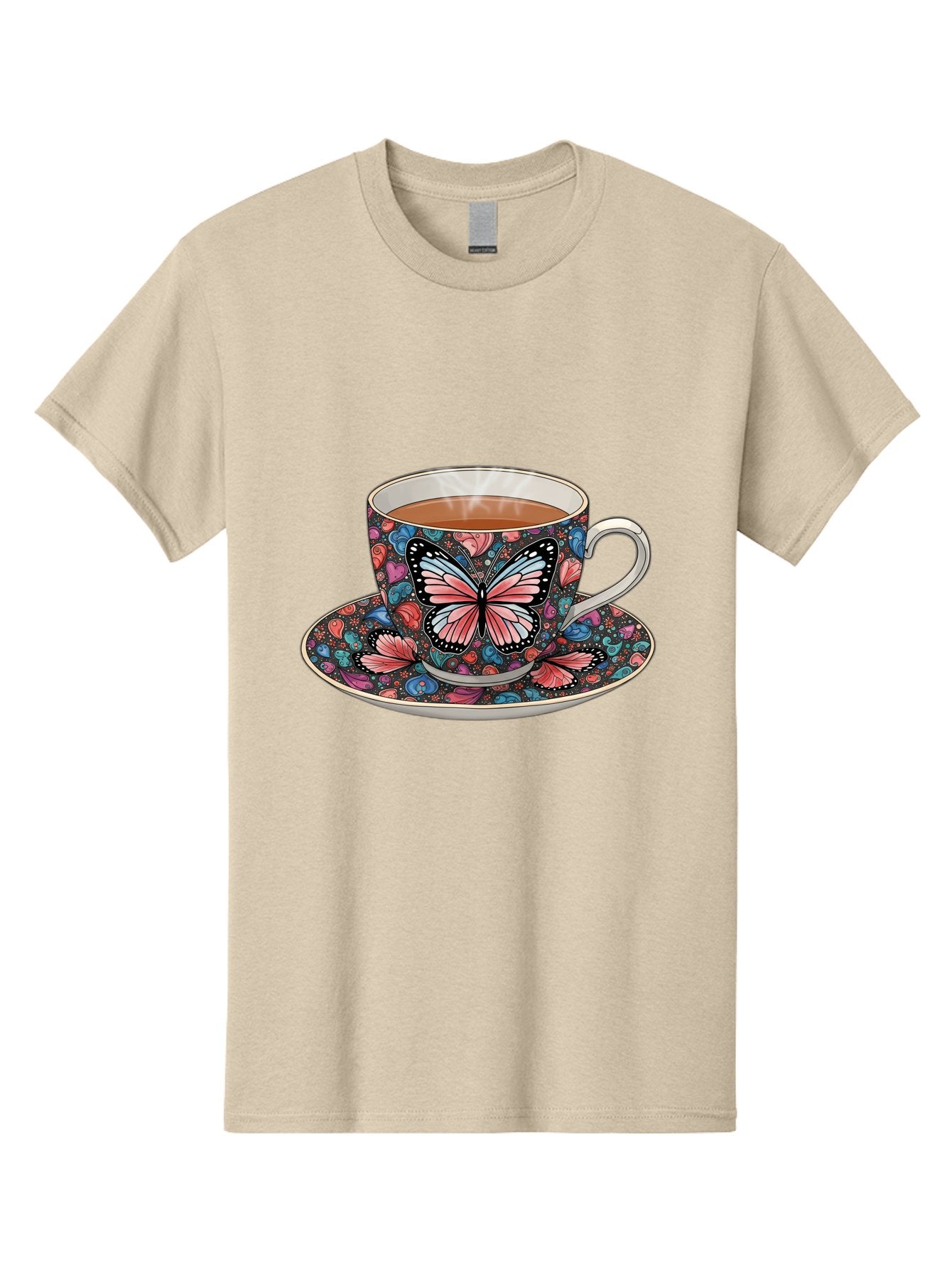 Butterfly-Tea-Cup-1 Men'S Graphic Tee, 100% Cotton, Comfortable Casual Summer Wear, Machine Washable, Vintage Camera, Old Camera, Antique Camera, Black Camera, Classic Photography, Photography Equipment, Nostalgic Device, Film Camera, Bae941 14