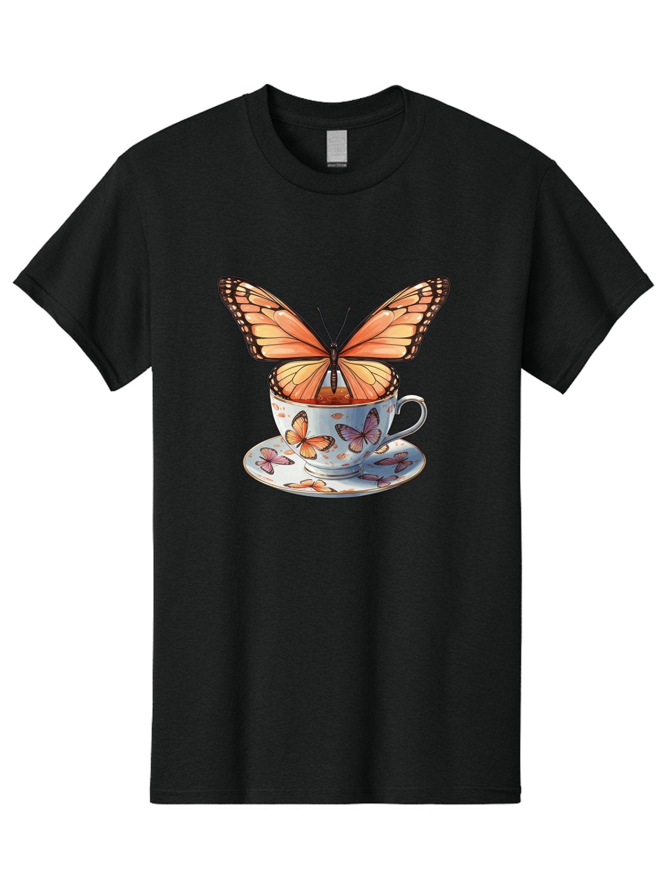 Butterfly-Teacup Men'S Graphic Tee, 100% Cotton, Comfortable Casual Summer Wear, Machine Washable, Vintage Camera, Old Camera, Antique Camera, Black Camera, Classic Photography, Photography Equipment, Nostalgic Device, Film Camera, Camera Art Bae944