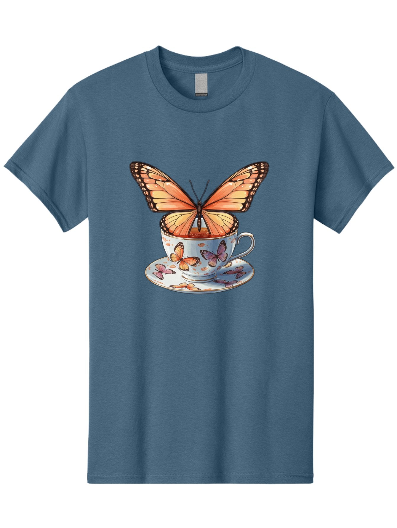 Butterfly-Teacup Men'S Graphic Tee, 100% Cotton, Comfortable Casual Summer Wear, Machine Washable, Vintage Camera, Old Camera, Antique Camera, Black Camera, Classic Photography, Photography Equipment, Nostalgic Device, Film Camera, Camera Art Bae944