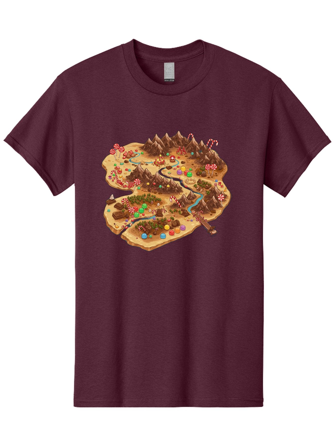 Candyland-Map Men'S Graphic Tee, 100% Cotton, Comfortable Casual Summer Wear, Machine Washable, Vintage Camera, Old Camera, Antique Camera, Black Camera, Classic Photography, Photography Equipment, Nostalgic Device, Film Camera, Camera Art Bae948