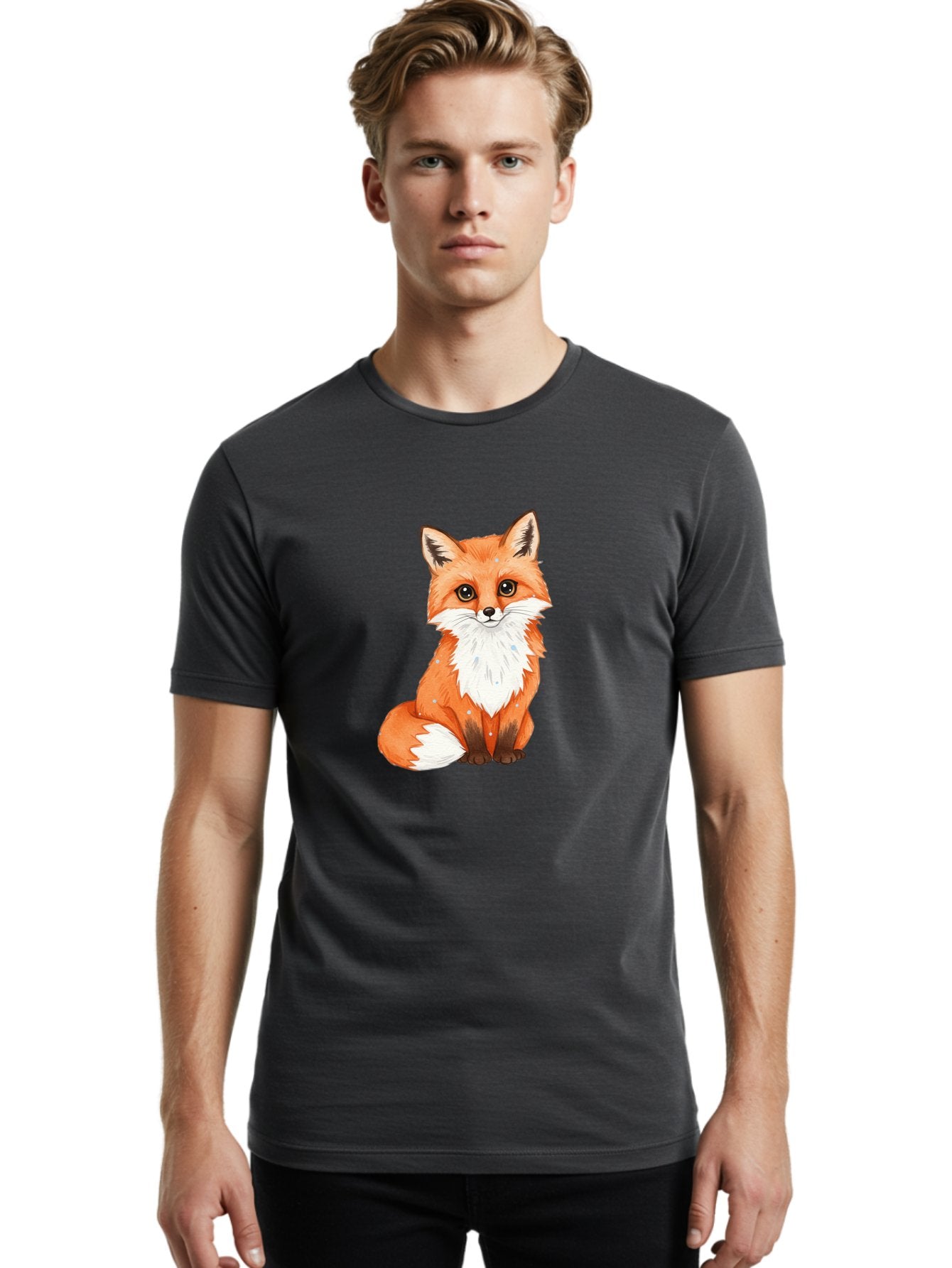 Cartoon-Fox-2 Men'S Graphic Tee, 100% Cotton, Comfortable Casual Summer Wear, Machine Washable, Vintage Camera, Old Camera, Antique Camera, Black Camera, Classic Photography, Photography Equipment, Nostalgic Device, Film Camera, Camera Art Bae951 17