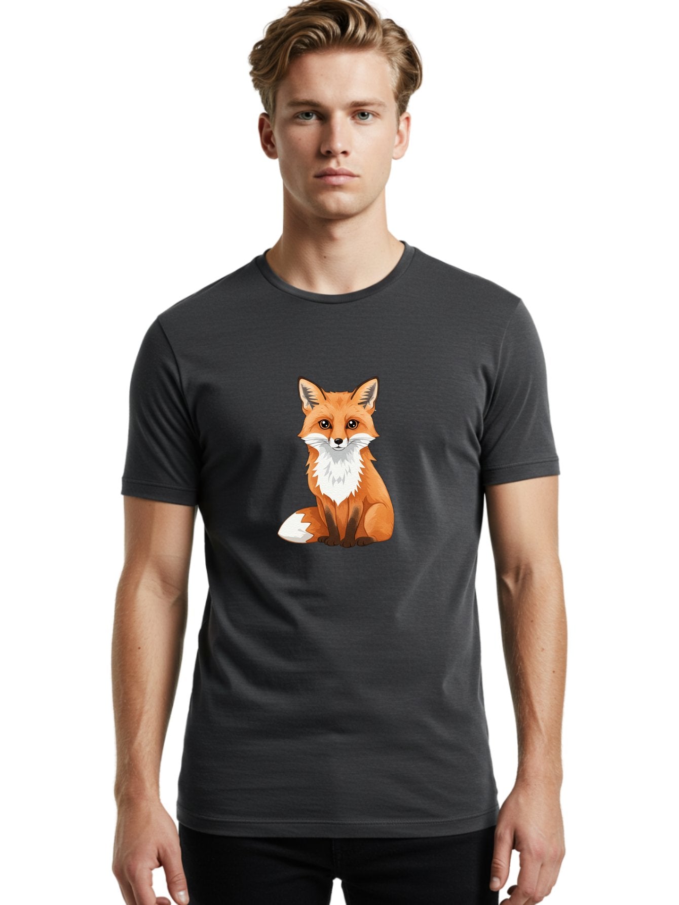 Cartoon-Fox-3 Men'S Graphic Tee, 100% Cotton, Comfortable Casual Summer Wear, Machine Washable, Vintage Camera, Old Camera, Antique Camera, Black Camera, Classic Photography, Photography Equipment, Nostalgic Device, Film Camera, Camera Art Bae952 23