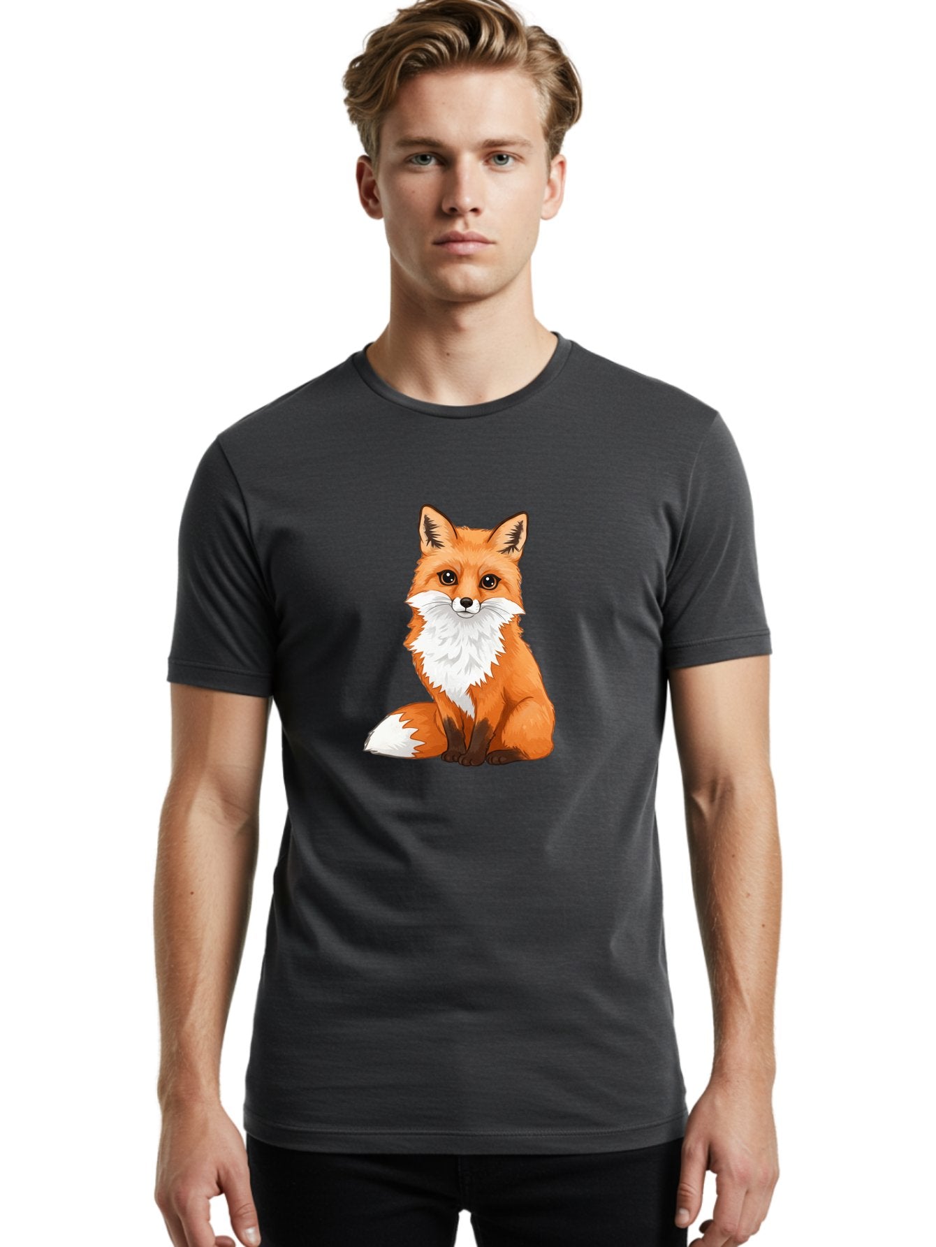 Cartoon-Fox-4 Men'S Graphic Tee, 100% Cotton, Comfortable Casual Summer Wear, Machine Washable, Vintage Camera, Old Camera, Antique Camera, Black Camera, Classic Photography, Photography Equipment, Nostalgic Device, Film Camera, Camera Art Bae953 27