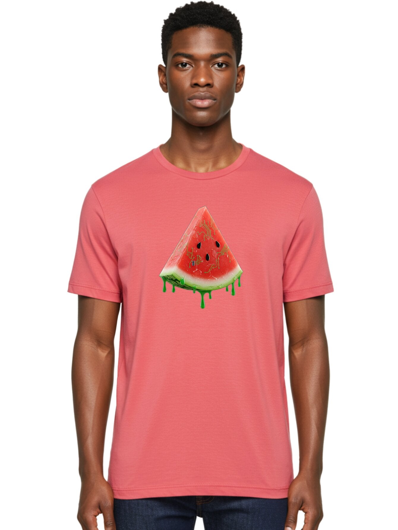 Circuit-Watermelon-Slice Men'S Graphic Tee, 100% Cotton, Comfortable Casual Summer Wear, Machine Washable, Vintage Camera, Old Camera, Antique Camera, Black Camera, Classic Photography, Photography Equipment, Nostalgic Device, Film Camera, Bae968 21
