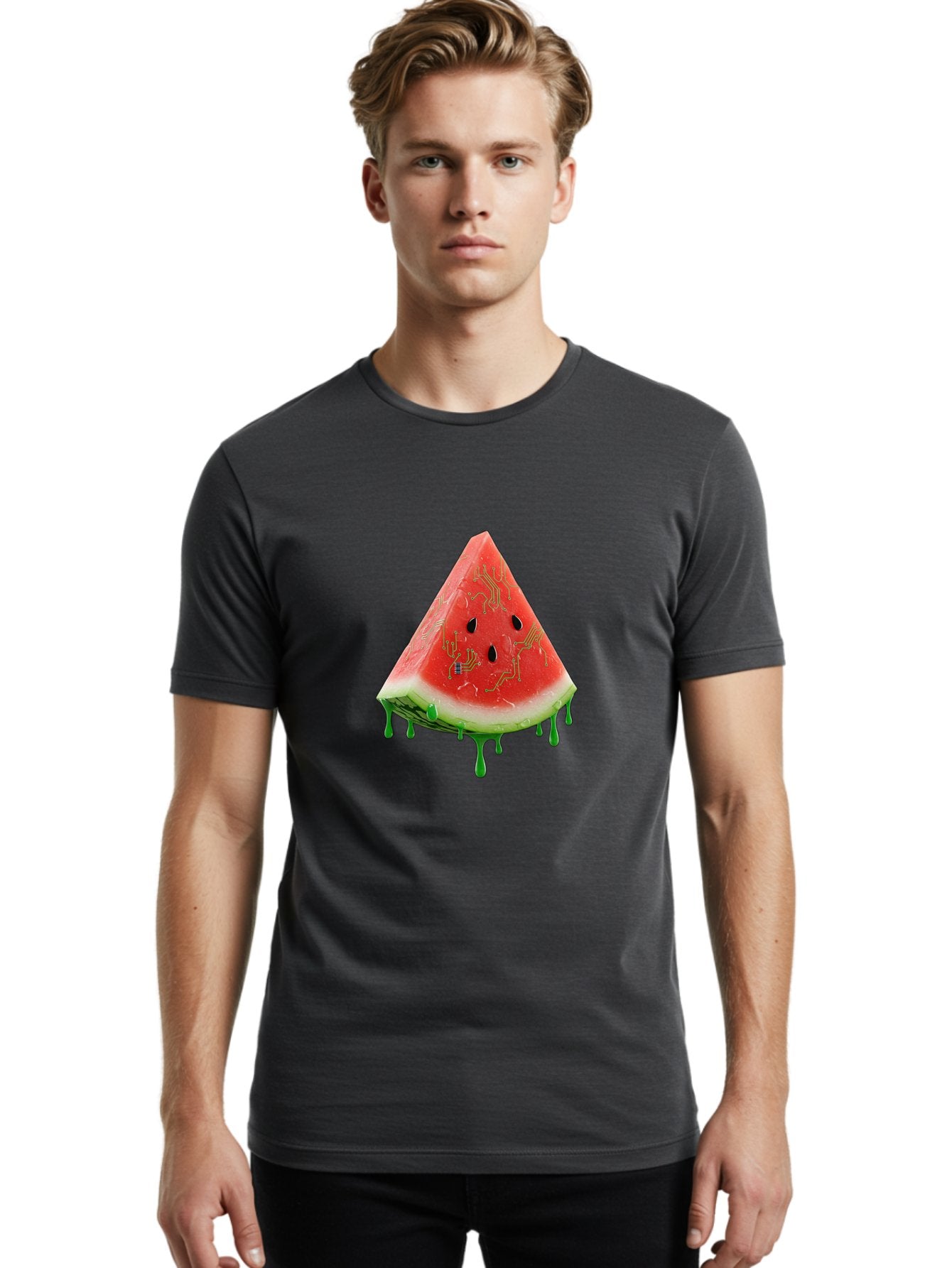 Circuit-Watermelon-Slice Men'S Graphic Tee, 100% Cotton, Comfortable Casual Summer Wear, Machine Washable, Vintage Camera, Old Camera, Antique Camera, Black Camera, Classic Photography, Photography Equipment, Nostalgic Device, Film Camera, Bae968 27