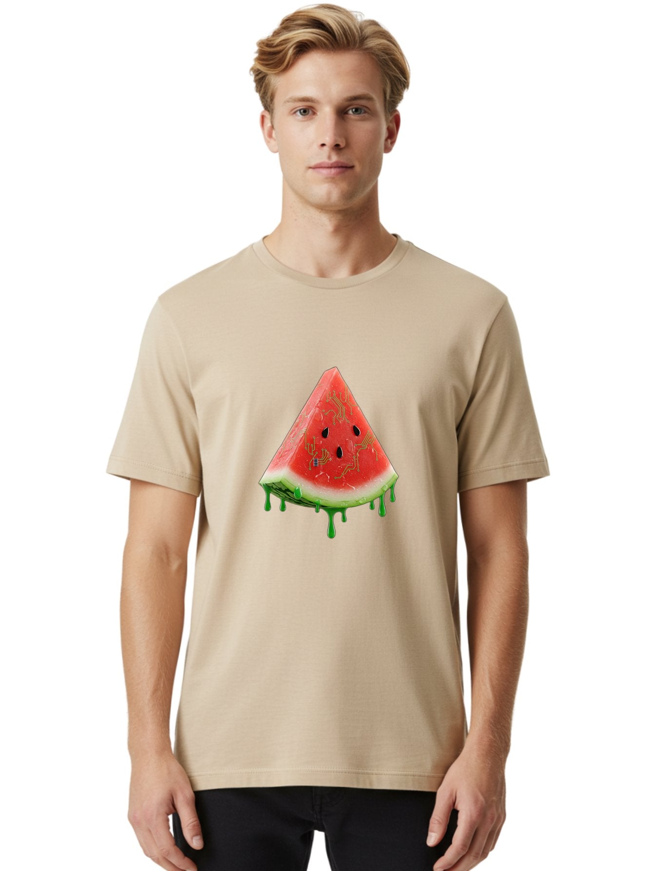 Circuit-Watermelon-Slice Men'S Graphic Tee, 100% Cotton, Comfortable Casual Summer Wear, Machine Washable, Vintage Camera, Old Camera, Antique Camera, Black Camera, Classic Photography, Photography Equipment, Nostalgic Device, Film Camera, Bae968 19