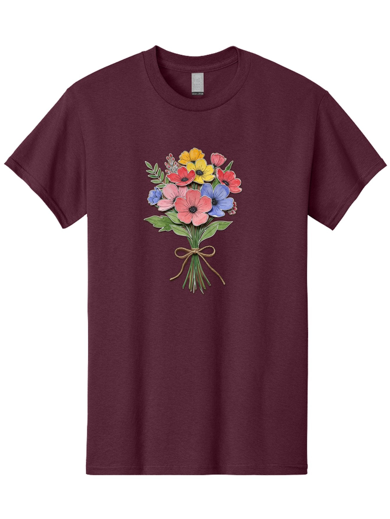 Colorful-Flower-Bouquet Men'S Graphic Tee, 100% Cotton, Comfortable Casual Summer Wear, Machine Washable, Vintage Camera, Old Camera, Antique Camera, Black Camera, Classic Photography, Photography Equipment, Nostalgic Device, Film Camera, Bae979 5