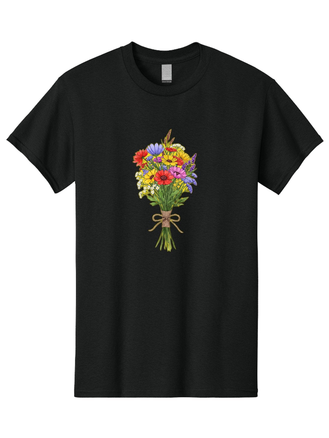 Colorful-Wildflower-Bouquet Men'S Graphic Tee, 100% Cotton, Comfortable Casual Summer Wear, Machine Washable, Vintage Camera, Old Camera, Antique Camera, Black Camera, Classic Photography, Photography Equipment, Nostalgic Device, Film Camera, Bae980 13