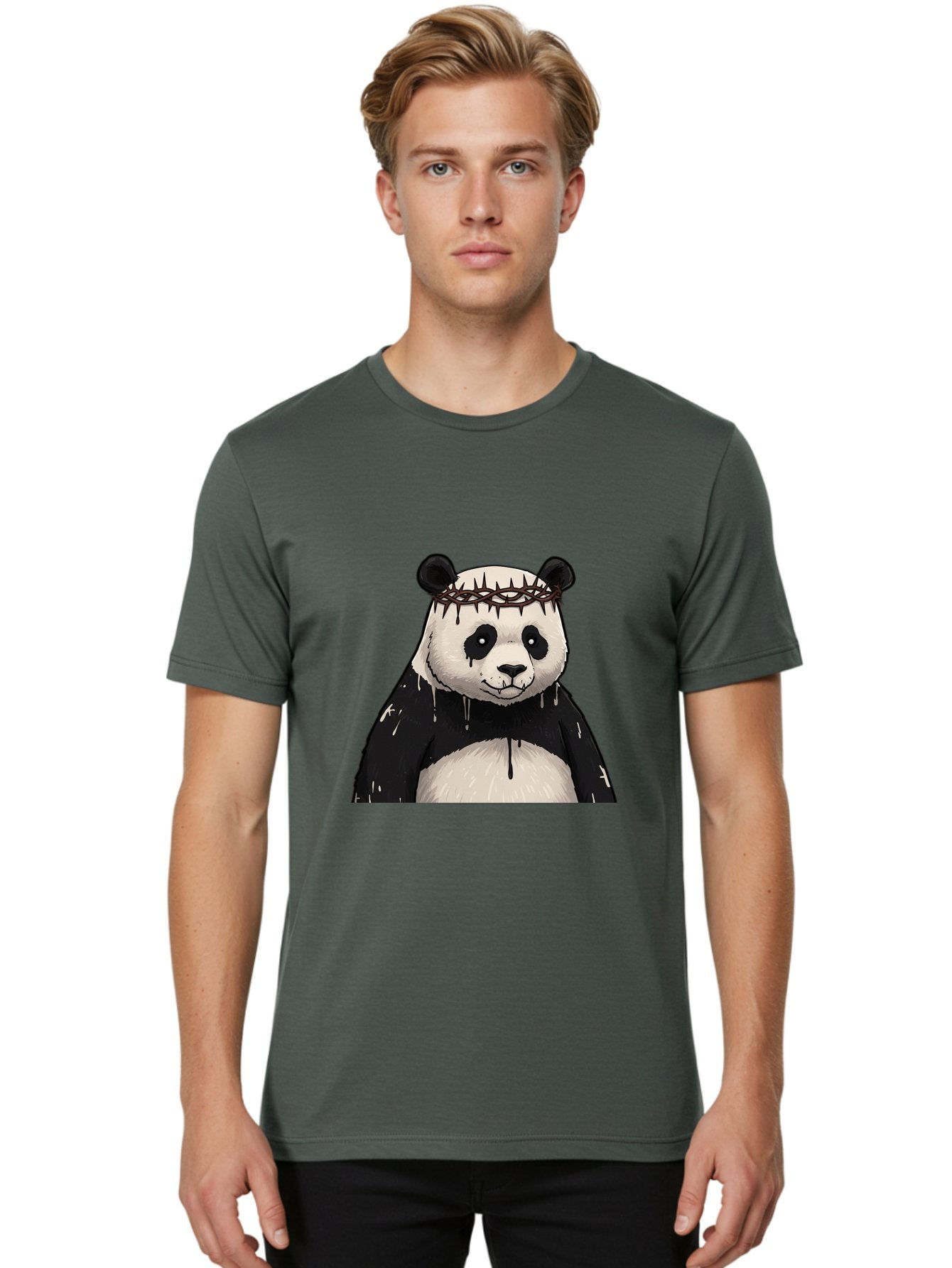Crowned-Panda-1 Men'S Graphic Tee, 100% Cotton, Comfortable Casual Summer Wear, Machine Washable, Vintage Camera, Old Camera, Antique Camera, Black Camera, Classic Photography, Photography Equipment, Nostalgic Device, Film Camera, Camera Art Bae990 22
