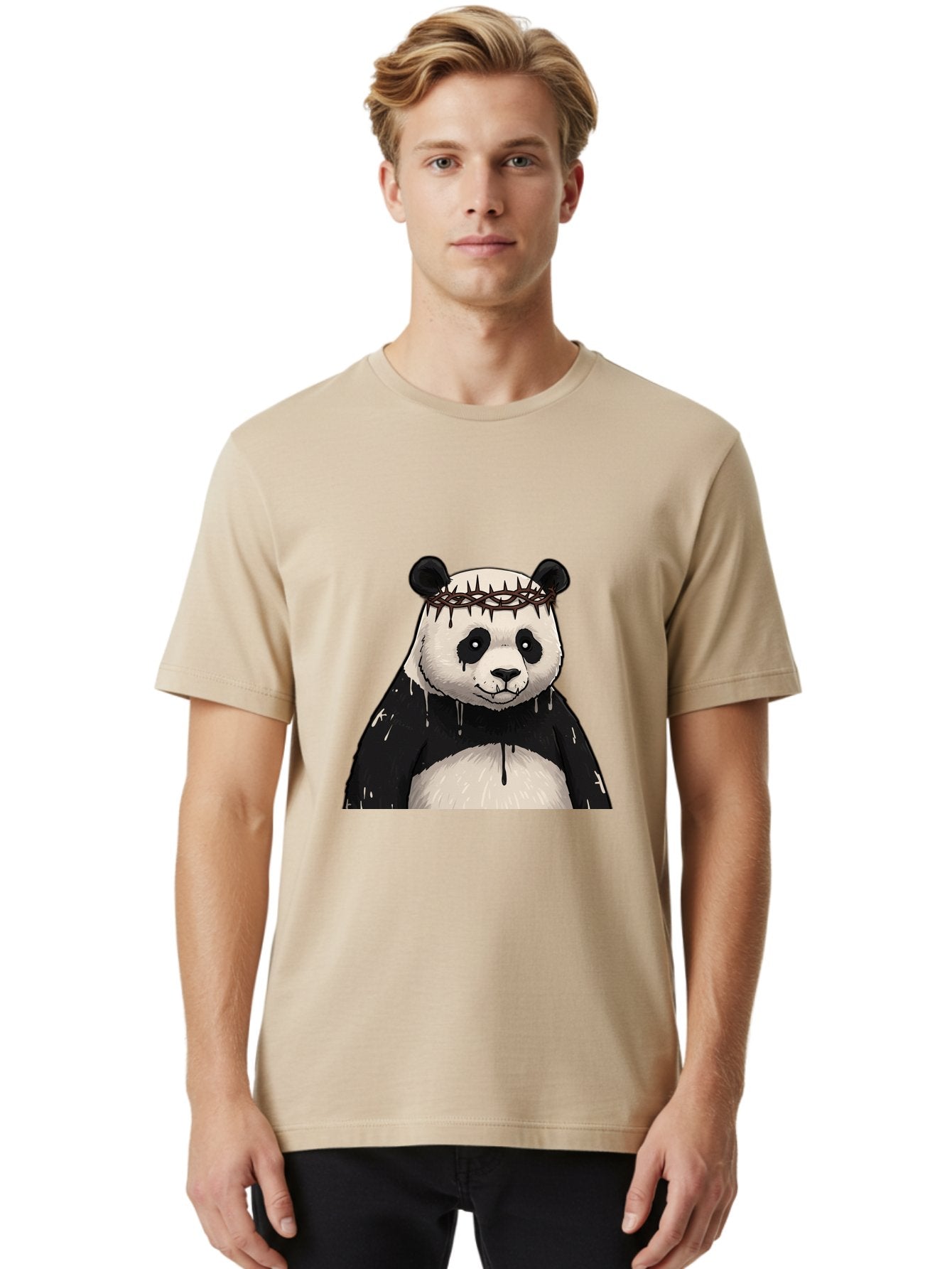 Crowned-Panda-1 Men'S Graphic Tee, 100% Cotton, Comfortable Casual Summer Wear, Machine Washable, Vintage Camera, Old Camera, Antique Camera, Black Camera, Classic Photography, Photography Equipment, Nostalgic Device, Film Camera, Camera Art Bae990 21