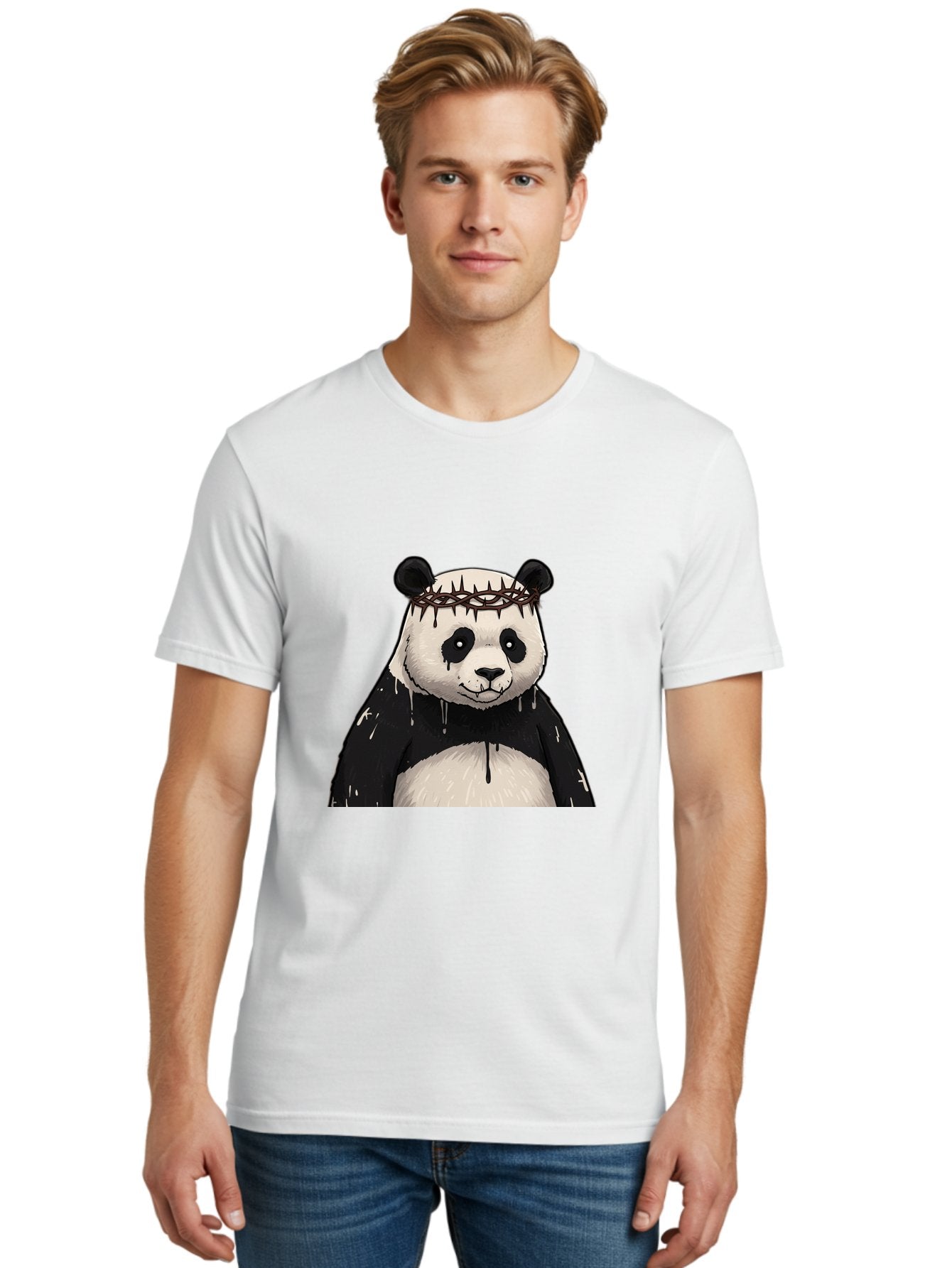 Crowned-Panda-1 Men'S Graphic Tee, 100% Cotton, Comfortable Casual Summer Wear, Machine Washable, Vintage Camera, Old Camera, Antique Camera, Black Camera, Classic Photography, Photography Equipment, Nostalgic Device, Film Camera, Camera Art Bae990 25