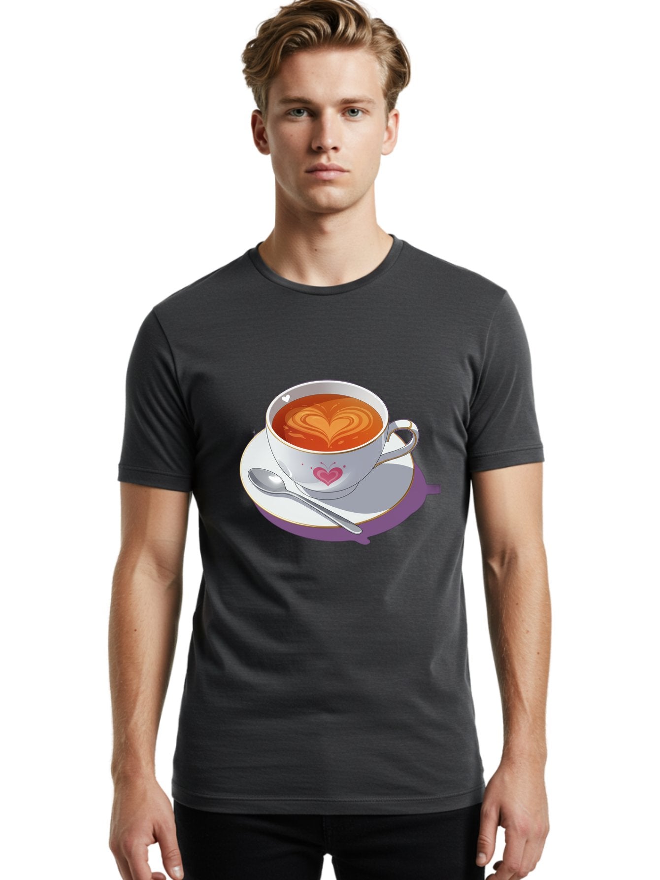 Cup-Of-Coffee-With-Heart Men'S Graphic Tee, 100% Cotton, Comfortable Casual Summer Wear, Machine Washable, Vintage Camera, Old Camera, Antique Camera, Black Camera, Classic Photography, Photography Equipment, Nostalgic Device, Film Camera, Bae995 22