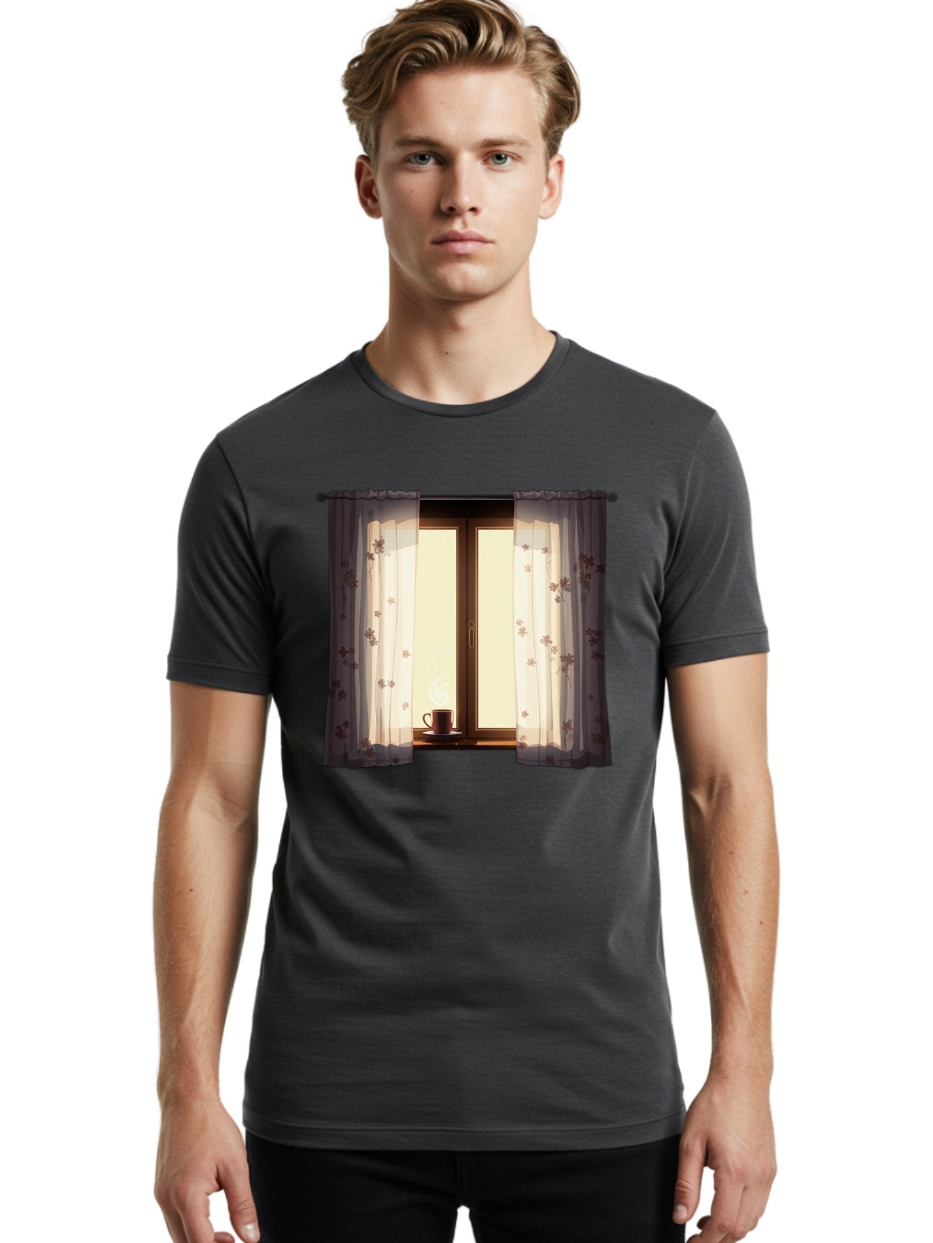 Curtains-Coffee-Cup Men'S Graphic Tee, 100% Cotton, Comfortable Casual Summer Wear, Machine Washable, Vintage Camera, Old Camera, Antique Camera, Black Camera, Classic Photography, Photography Equipment, Nostalgic Device, Film Camera, Bae999 22