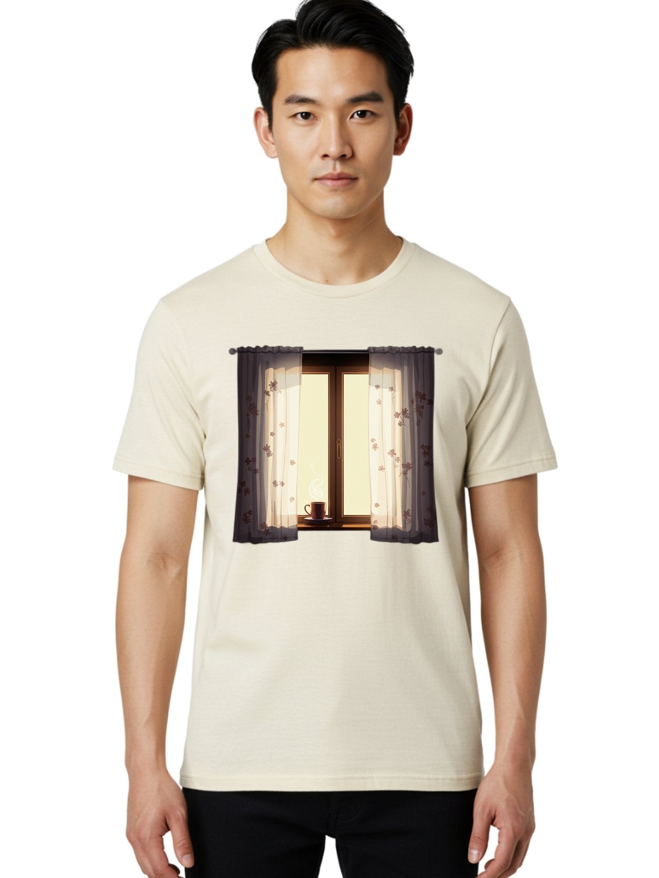 Curtains-Coffee-Cup Men'S Graphic Tee, 100% Cotton, Comfortable Casual Summer Wear, Machine Washable, Vintage Camera, Old Camera, Antique Camera, Black Camera, Classic Photography, Photography Equipment, Nostalgic Device, Film Camera, Bae999 24