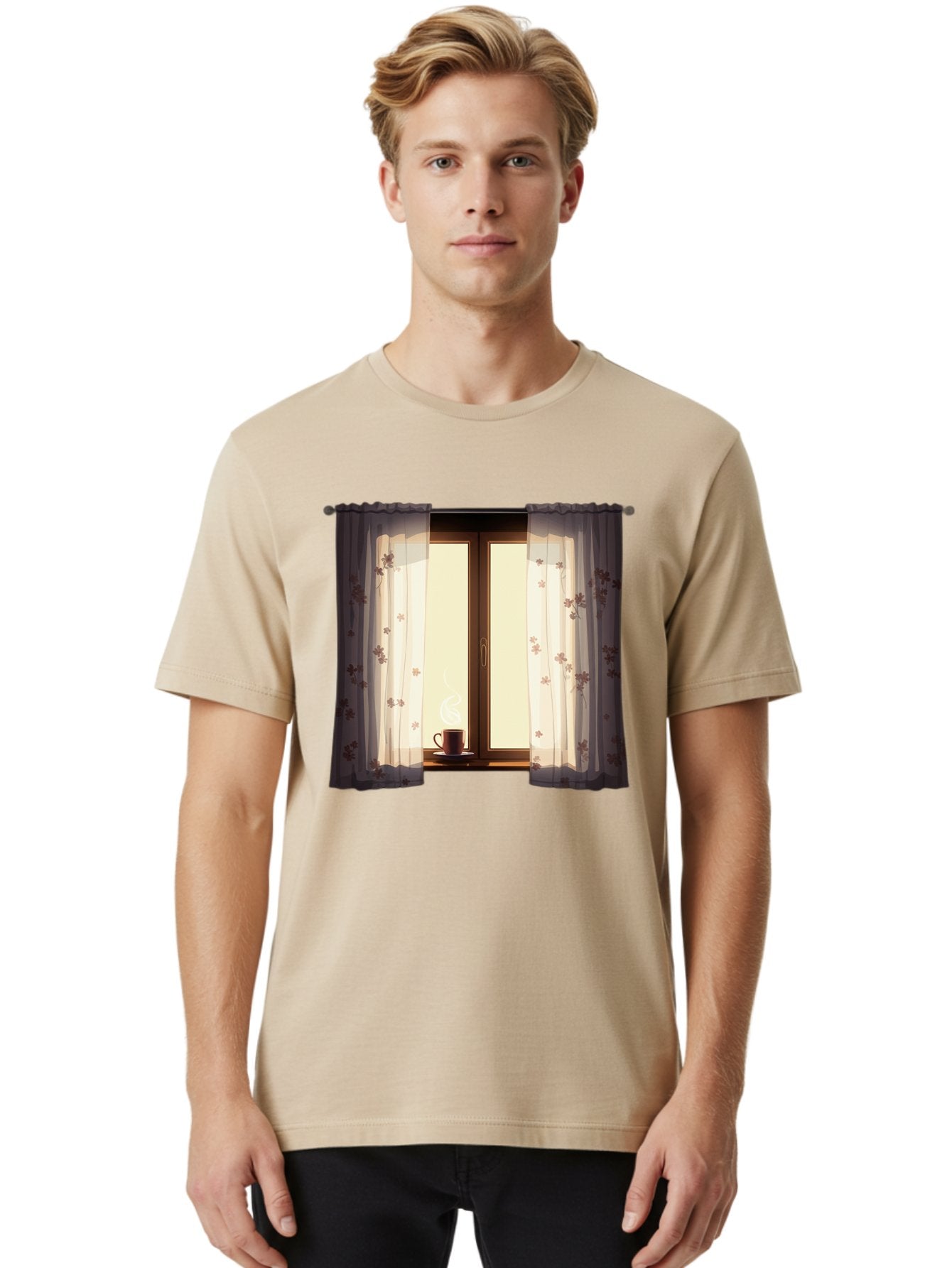 Curtains-Coffee-Cup Men'S Graphic Tee, 100% Cotton, Comfortable Casual Summer Wear, Machine Washable, Vintage Camera, Old Camera, Antique Camera, Black Camera, Classic Photography, Photography Equipment, Nostalgic Device, Film Camera, Bae999 23