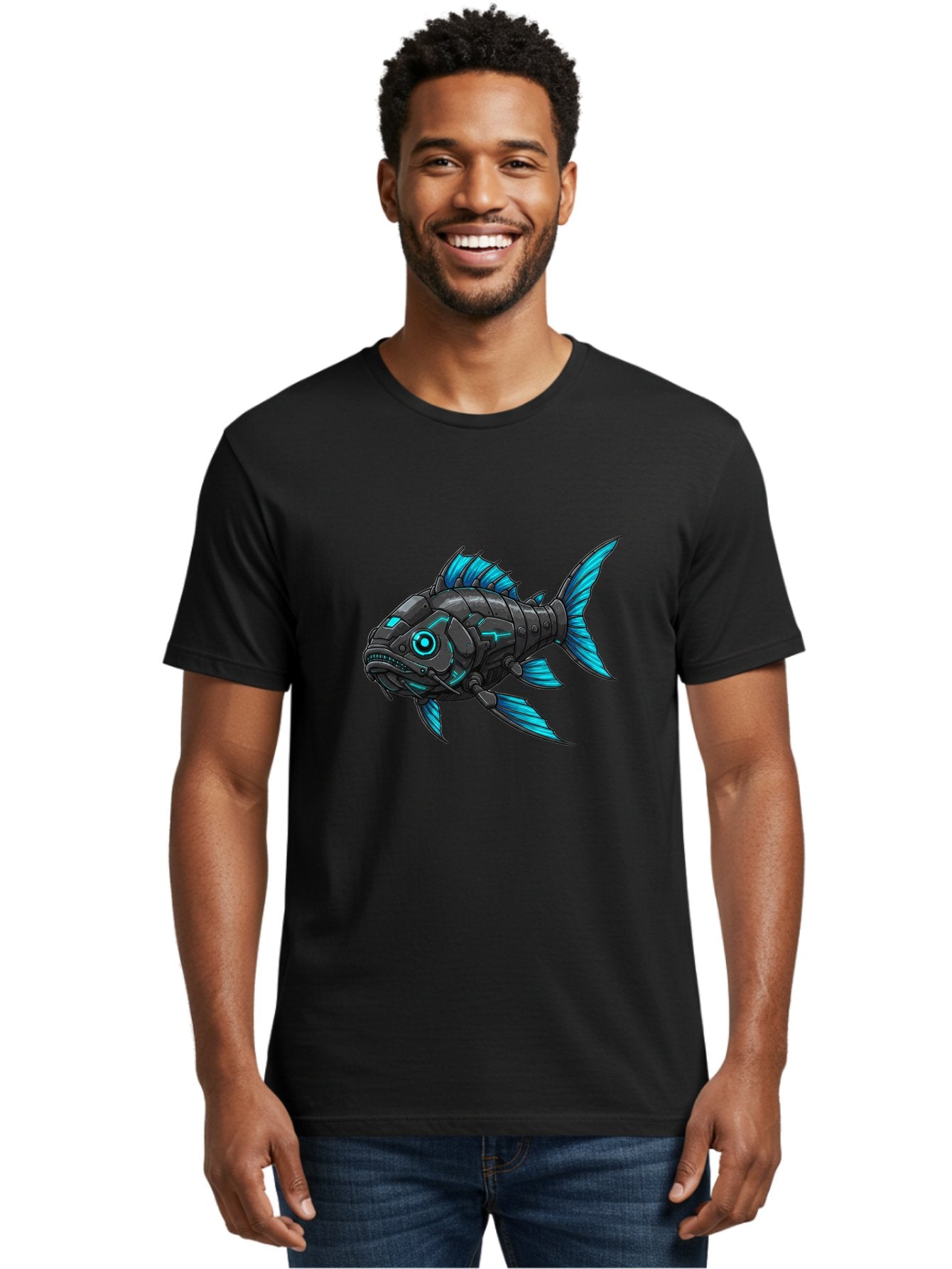 Cyber-Fish-1 Men'S Graphic Tee, 100% Cotton, Comfortable Casual Summer Wear, Machine Washable, Vintage Camera, Old Camera, Antique Camera, Black Camera, Classic Photography, Photography Equipment, Nostalgic Device, Film Camera, Camera Art Baf005 29