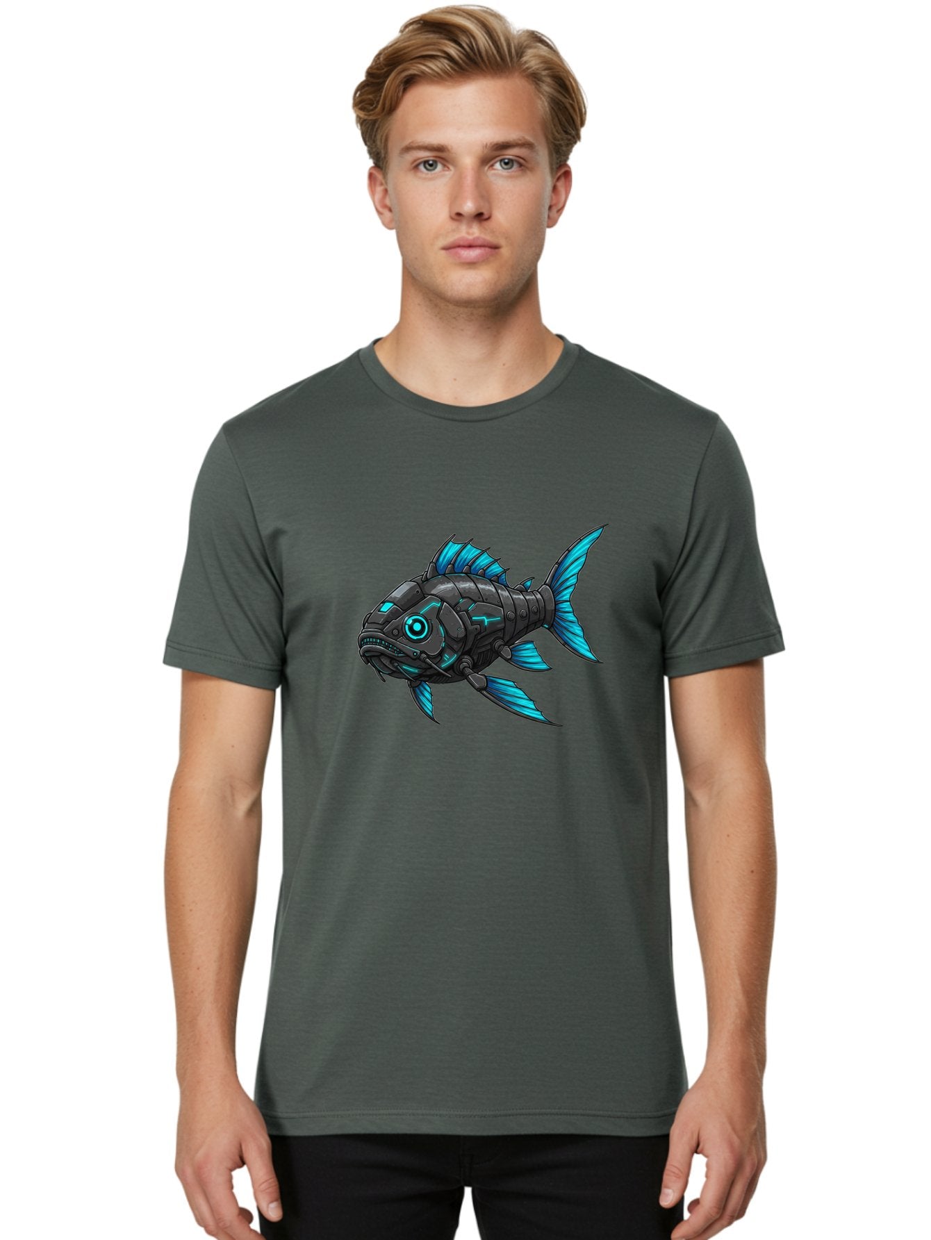 Cyber-Fish-1 Men'S Graphic Tee, 100% Cotton, Comfortable Casual Summer Wear, Machine Washable, Vintage Camera, Old Camera, Antique Camera, Black Camera, Classic Photography, Photography Equipment, Nostalgic Device, Film Camera, Camera Art Baf005 19