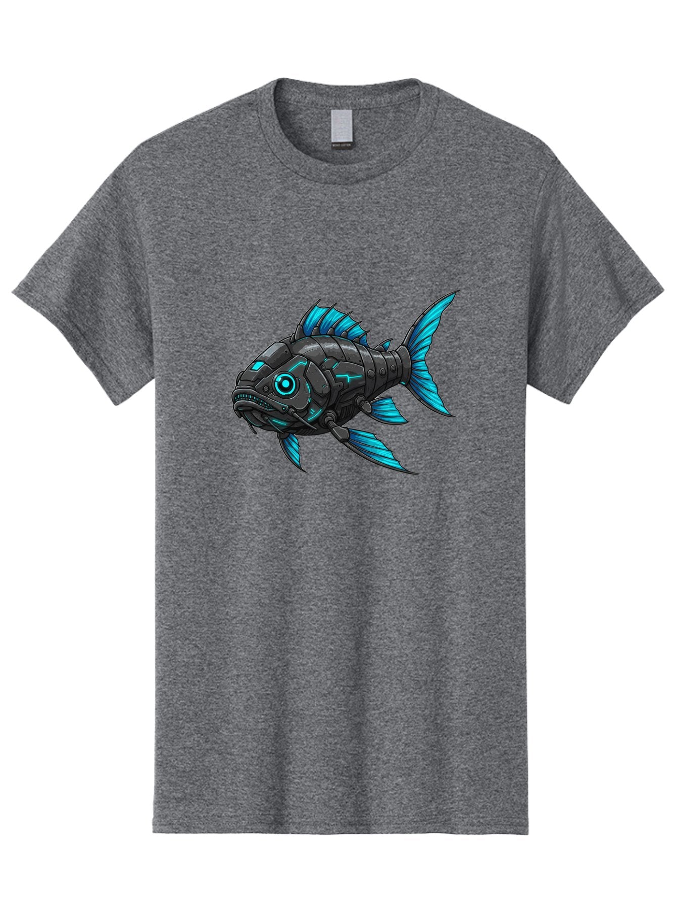 Cyber-Fish-1 Men'S Graphic Tee, 100% Cotton, Comfortable Casual Summer Wear, Machine Washable, Vintage Camera, Old Camera, Antique Camera, Black Camera, Classic Photography, Photography Equipment, Nostalgic Device, Film Camera, Camera Art Baf005