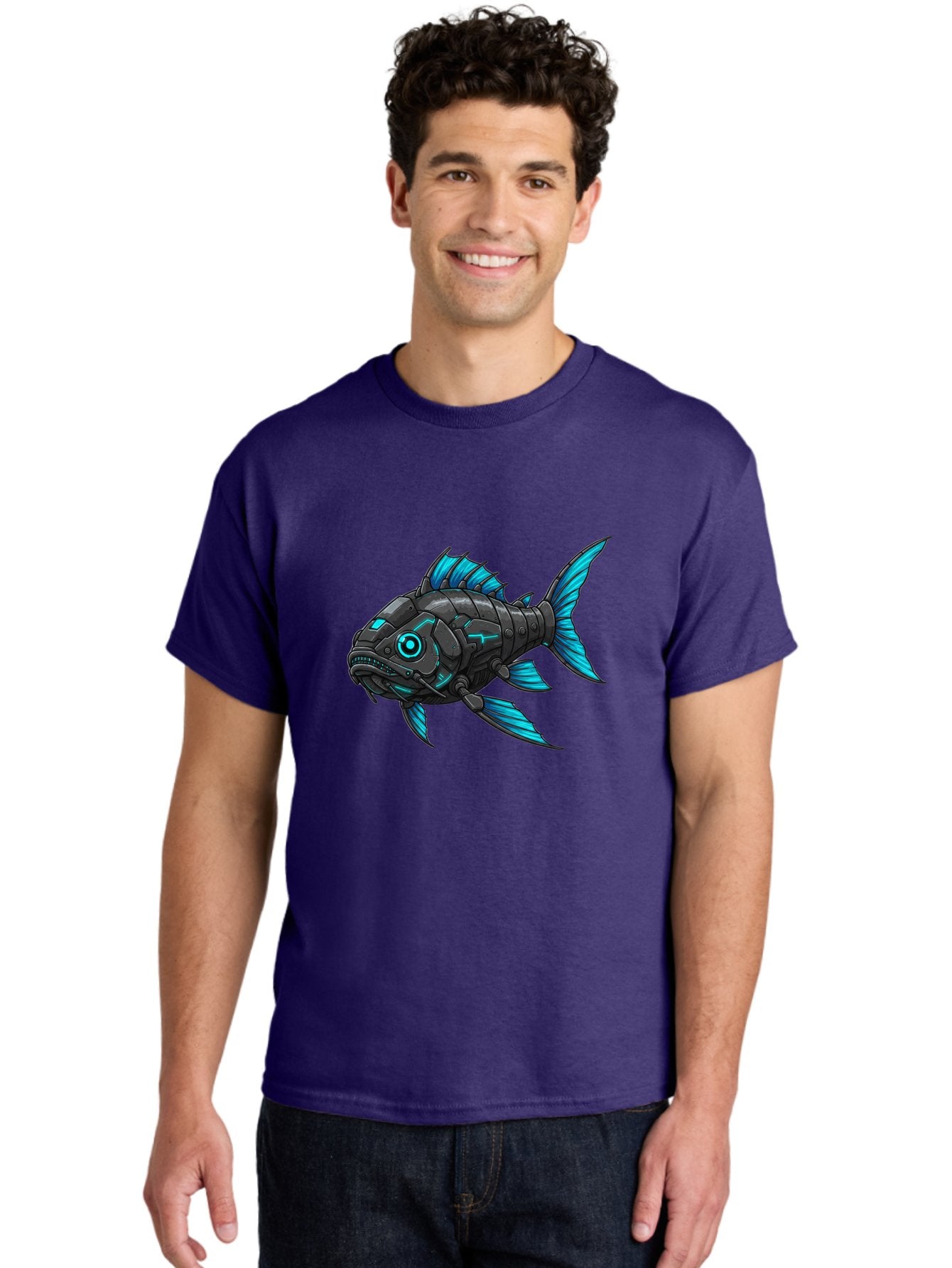 Cyber-Fish-1 Men'S Graphic Tee, 100% Cotton, Comfortable Casual Summer Wear, Machine Washable, Vintage Camera, Old Camera, Antique Camera, Black Camera, Classic Photography, Photography Equipment, Nostalgic Device, Film Camera, Camera Art Baf005 22