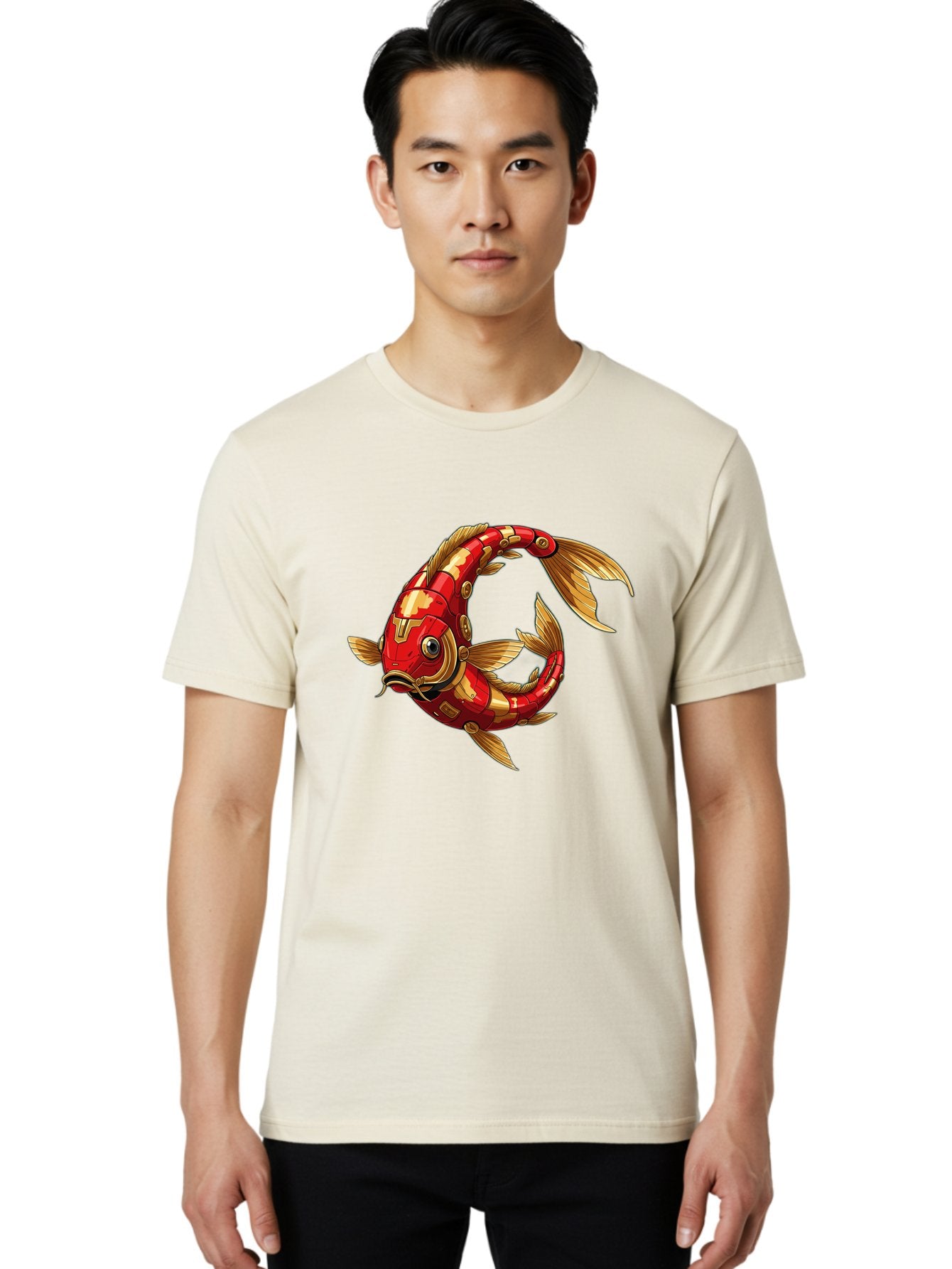 Cybernetic-Koi-Fish Men'S Graphic Tee, 100% Cotton, Comfortable Casual Summer Wear, Machine Washable, Vintage Camera, Old Camera, Antique Camera, Black Camera, Classic Photography, Photography Equipment, Nostalgic Device, Film Camera, Baf008 28