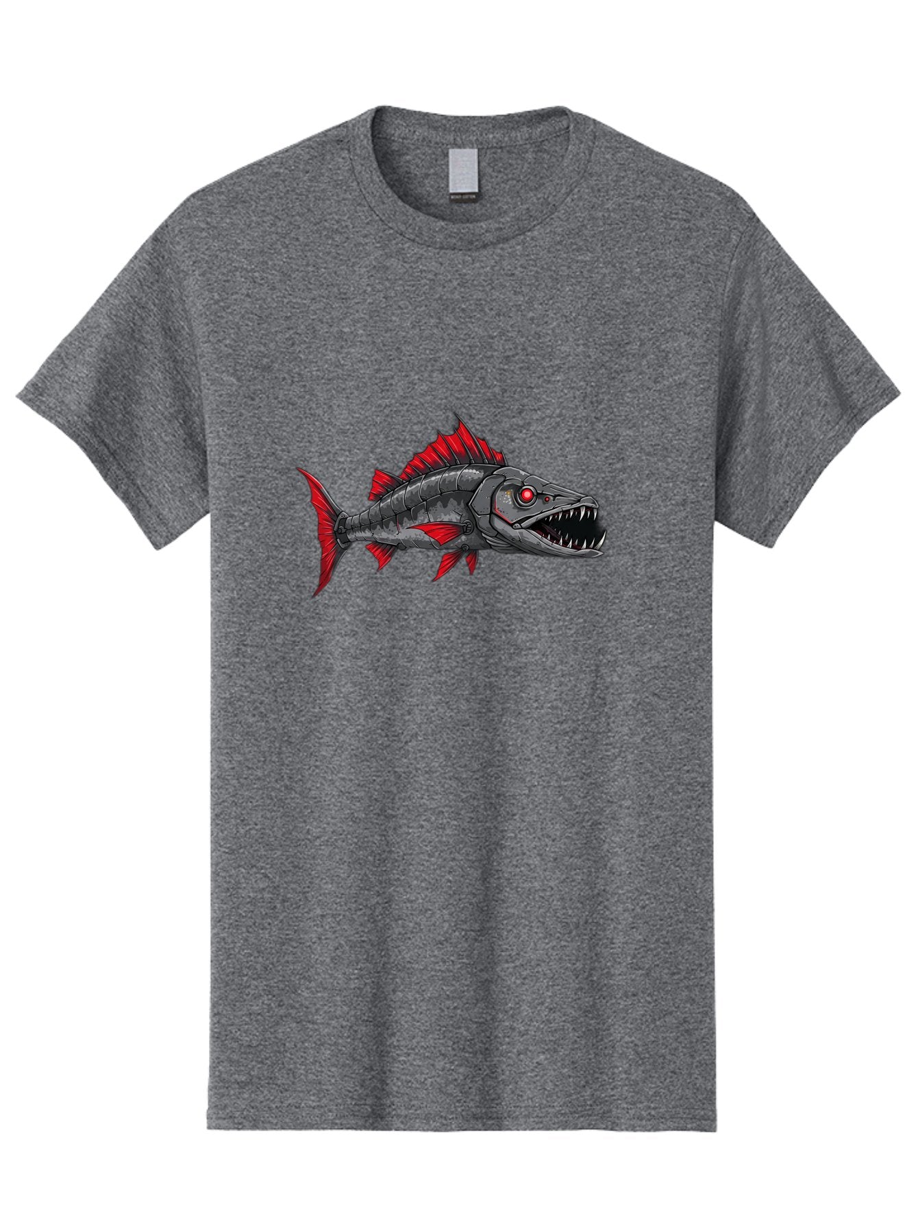 Cyborg-Shark Men'S Graphic Tee, 100% Cotton, Comfortable Casual Summer Wear, Machine Washable, Vintage Camera, Old Camera, Antique Camera, Black Camera, Classic Photography, Photography Equipment, Nostalgic Device, Film Camera, Camera Art Baf013
