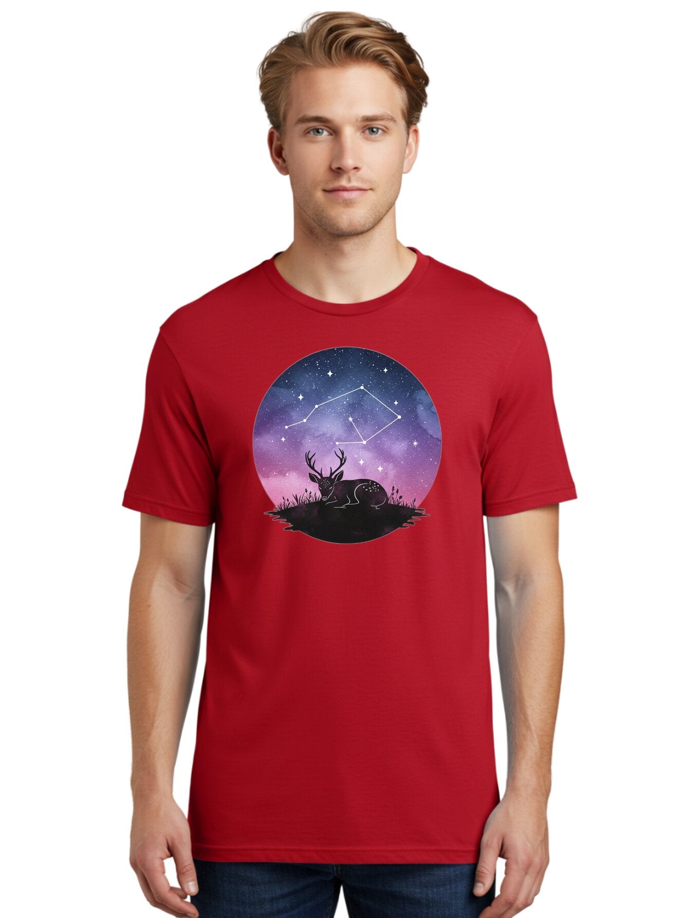 Deer-Constellation-1 Men'S Graphic Tee, 100% Cotton, Comfortable Casual Summer Wear, Machine Washable, Vintage Camera, Old Camera, Antique Camera, Black Camera, Classic Photography, Photography Equipment, Nostalgic Device, Film Camera, Baf021 28
