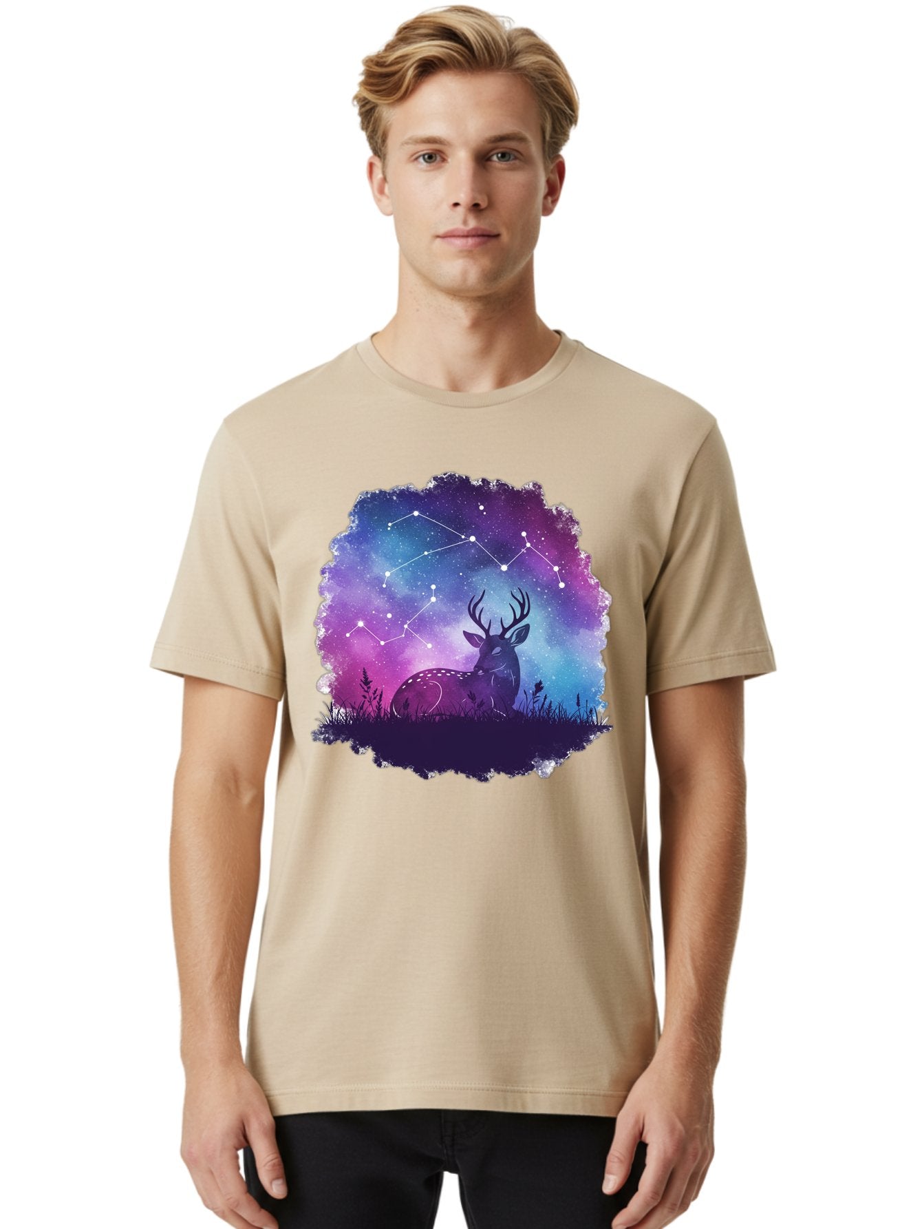 Deer-Constellation-2 Men'S Graphic Tee, 100% Cotton, Comfortable Casual Summer Wear, Machine Washable, Vintage Camera, Old Camera, Antique Camera, Black Camera, Classic Photography, Photography Equipment, Nostalgic Device, Film Camera, Baf022 29