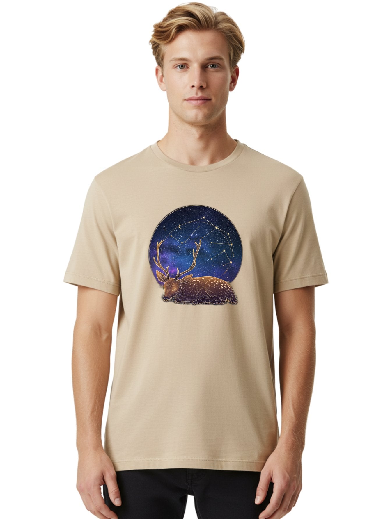 Deer-Constellation Men'S Graphic Tee, 100% Cotton, Comfortable Casual Summer Wear, Machine Washable, Vintage Camera, Old Camera, Antique Camera, Black Camera, Classic Photography, Photography Equipment, Nostalgic Device, Film Camera, Baf023 19