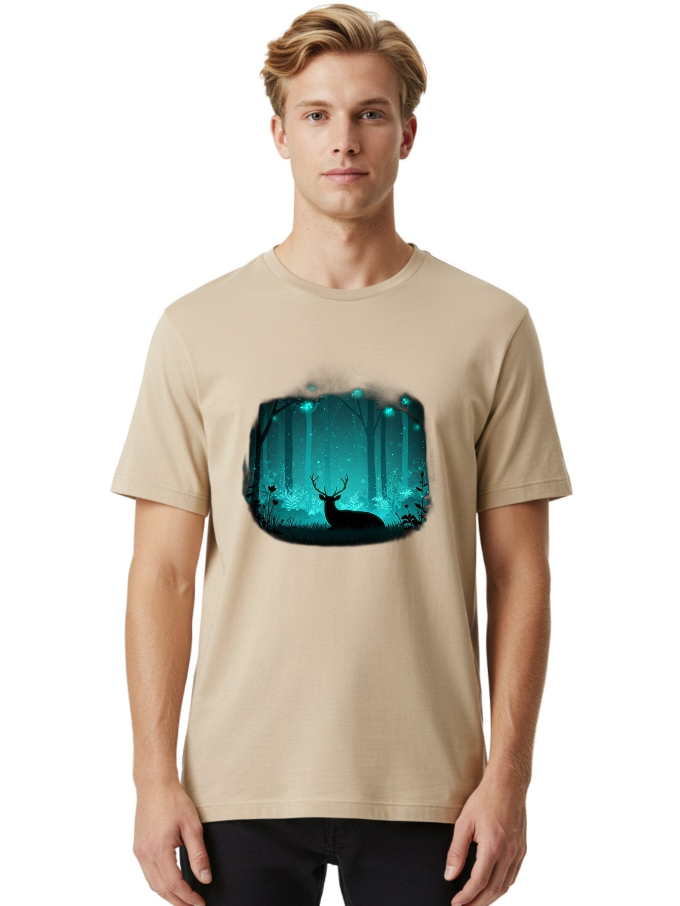 Deer-In-Forest Men'S Graphic Tee, 100% Cotton, Comfortable Casual Summer Wear, Machine Washable, Vintage Camera, Old Camera, Antique Camera, Black Camera, Classic Photography, Photography Equipment, Nostalgic Device, Film Camera, Camera Art Baf026 21