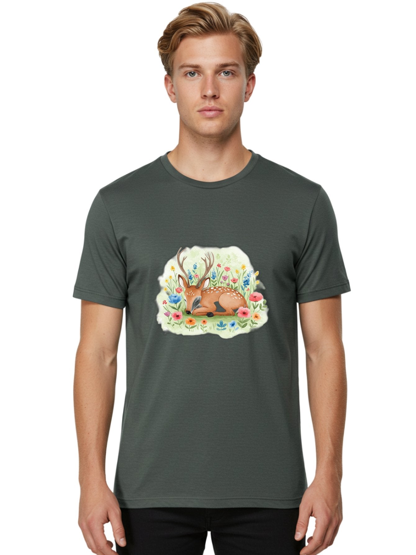 Deer-In-Wildflowers Men'S Graphic Tee, 100% Cotton, Comfortable Casual Summer Wear, Machine Washable, Vintage Camera, Old Camera, Antique Camera, Black Camera, Classic Photography, Photography Equipment, Nostalgic Device, Film Camera, Baf027 26