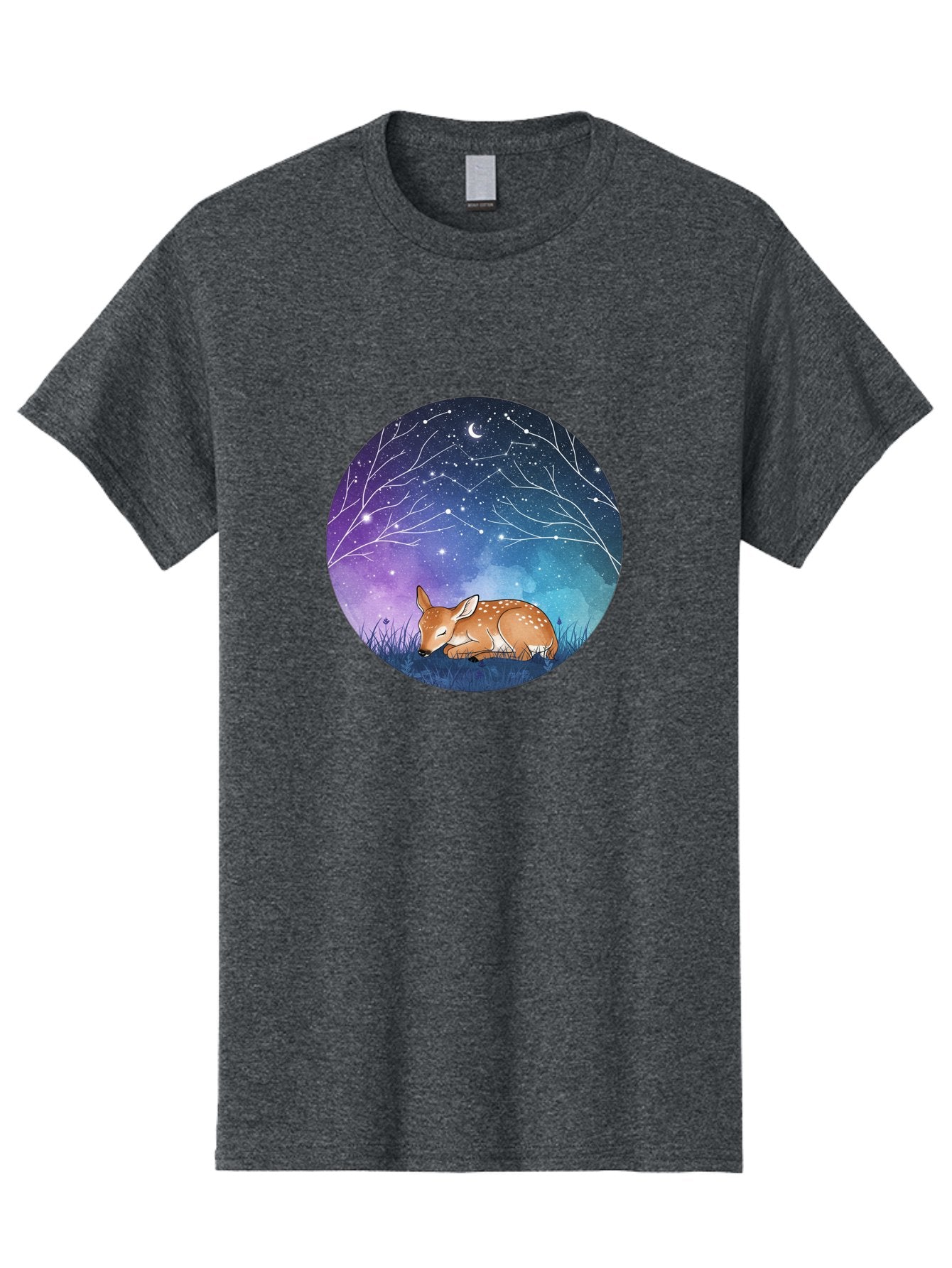 Deer-Under-Starry-Night-Sky Men'S Graphic Tee, 100% Cotton, Comfortable Casual Summer Wear, Machine Washable, Vintage Camera, Old Camera, Antique Camera, Black Camera, Classic Photography, Photography Equipment, Nostalgic Device, Film Camera, Baf030