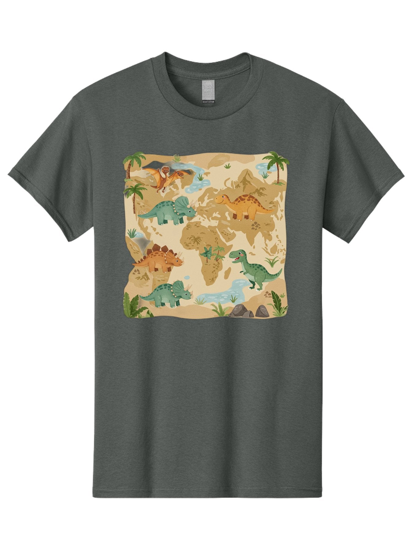 Dinosaur-World-Map Men'S Graphic Tee, 100% Cotton, Comfortable Casual Summer Wear, Machine Washable, Vintage Camera, Old Camera, Antique Camera, Black Camera, Classic Photography, Photography Equipment, Nostalgic Device, Film Camera, Baf035