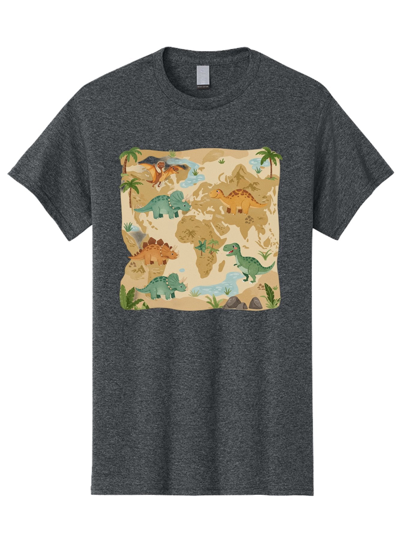 Dinosaur-World-Map Men'S Graphic Tee, 100% Cotton, Comfortable Casual Summer Wear, Machine Washable, Vintage Camera, Old Camera, Antique Camera, Black Camera, Classic Photography, Photography Equipment, Nostalgic Device, Film Camera, Baf035 14